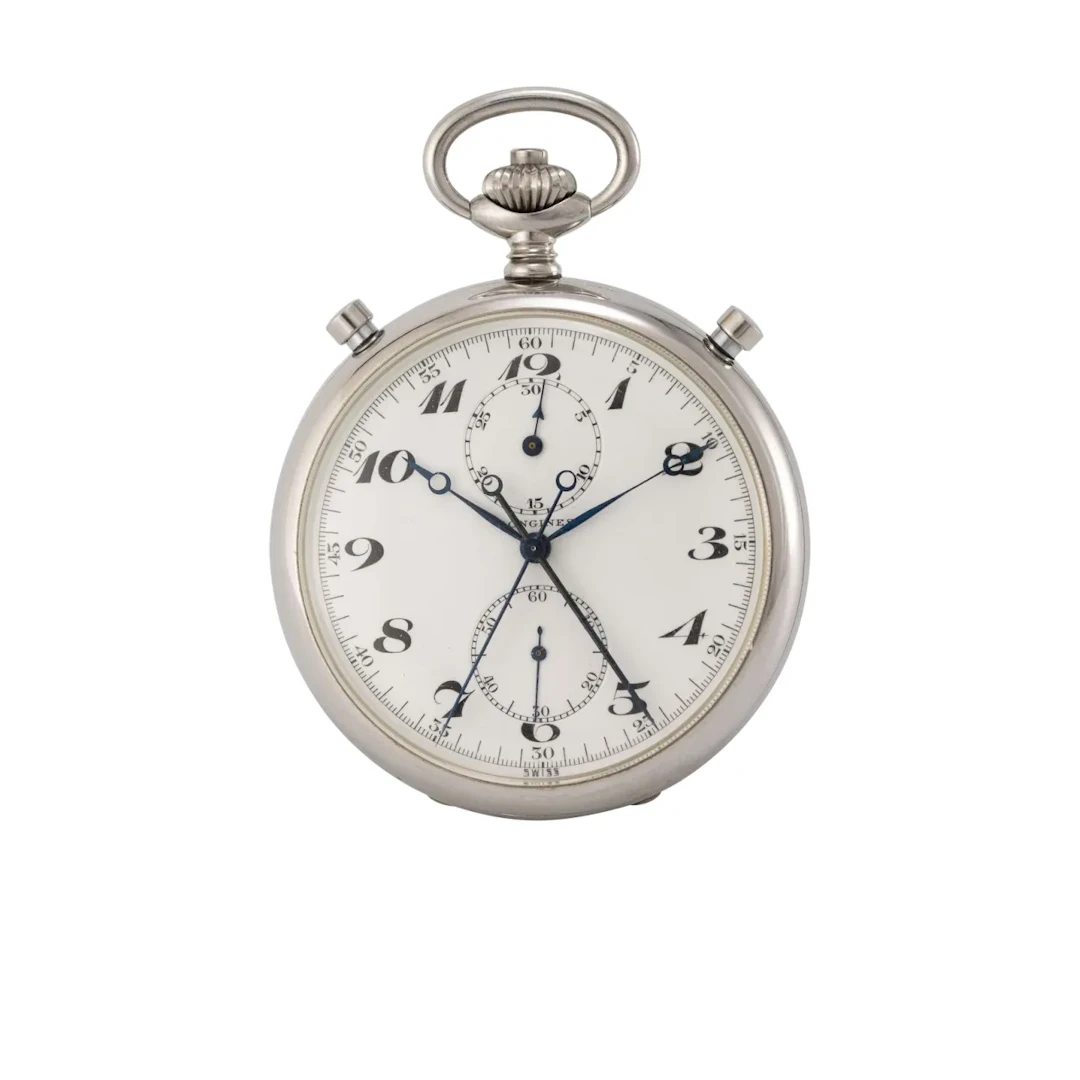 Seltene, feine Taschenuhr mit Schleppzeigerchronograph für den US-amerikanischen