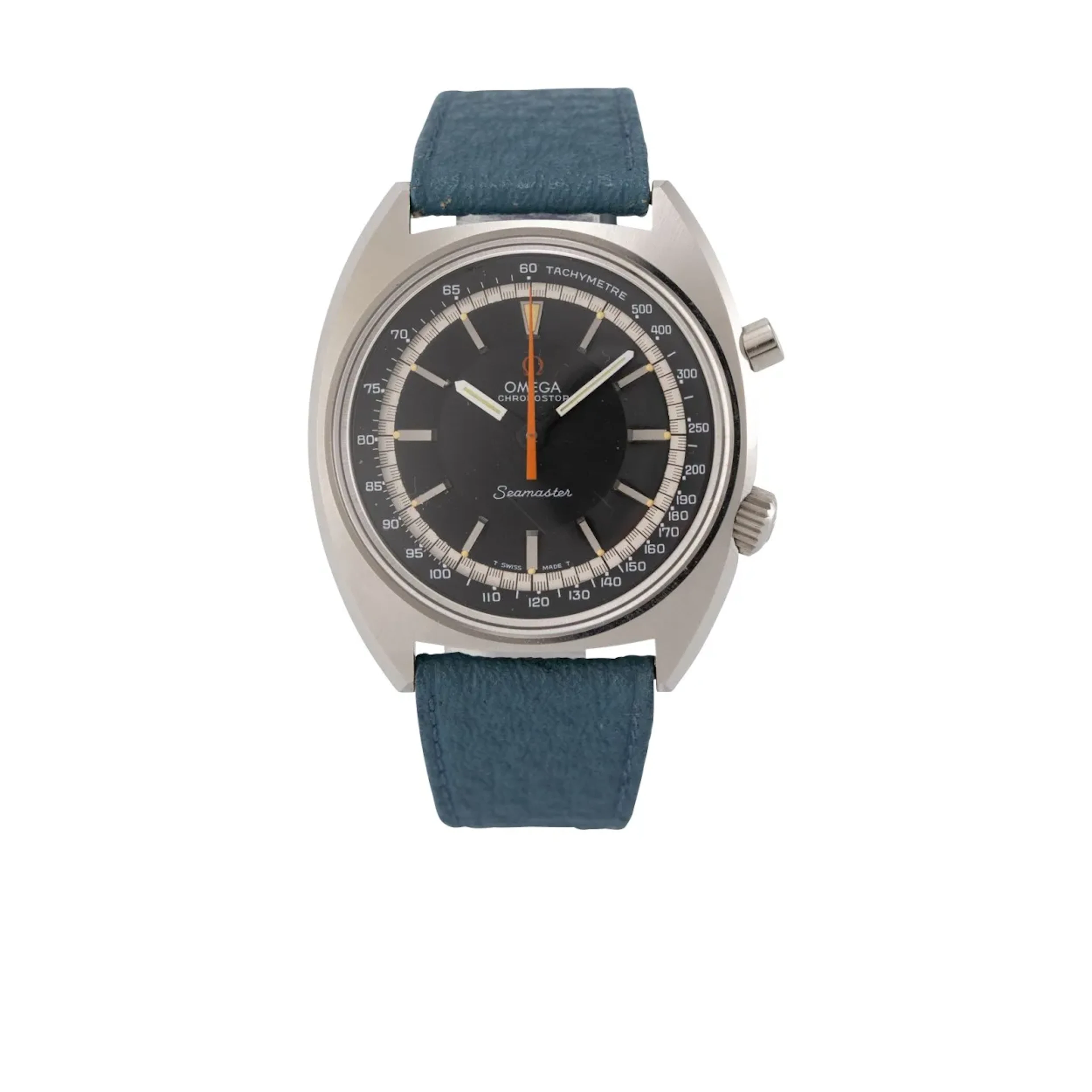 Seltene Vintage Armbanduhr mit Chronograph, Tachymeterskala und Dezimalminutenan