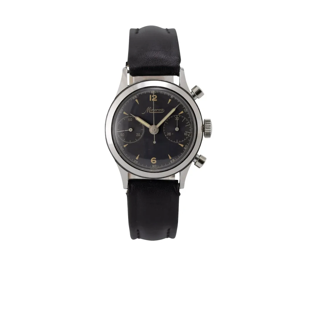 Seltener Vintage Militär Armbandchronograph mit 30 Min.-Zähler