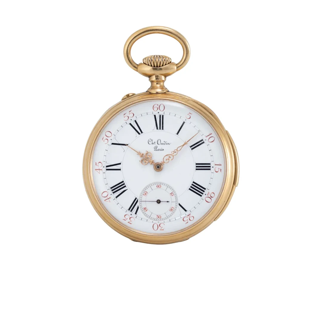 Feine Pariser Taschenuhr mit Viertelstundenrepetition
