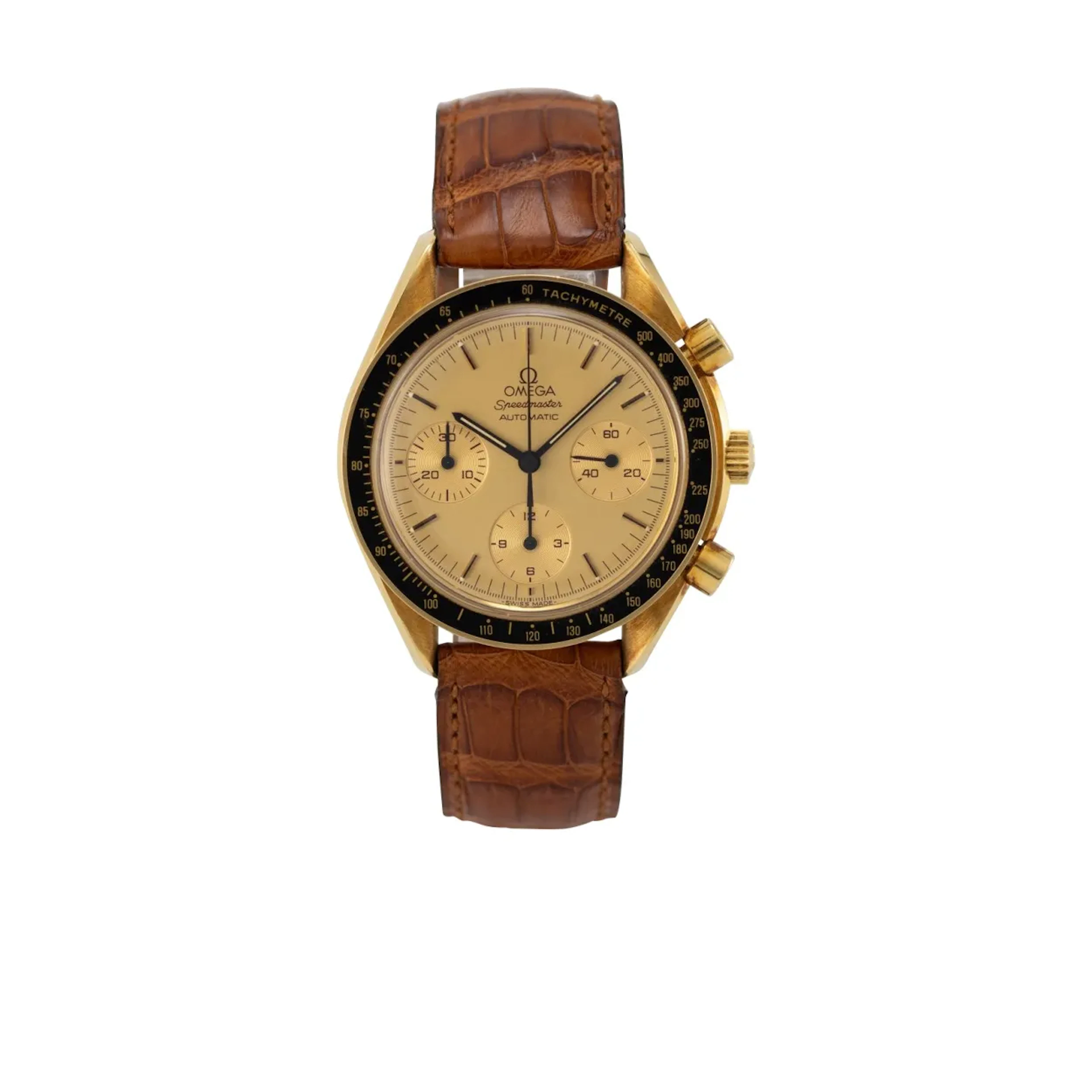 Attraktiver und edler Armbandchronograph in seltener Gelbgoldversion