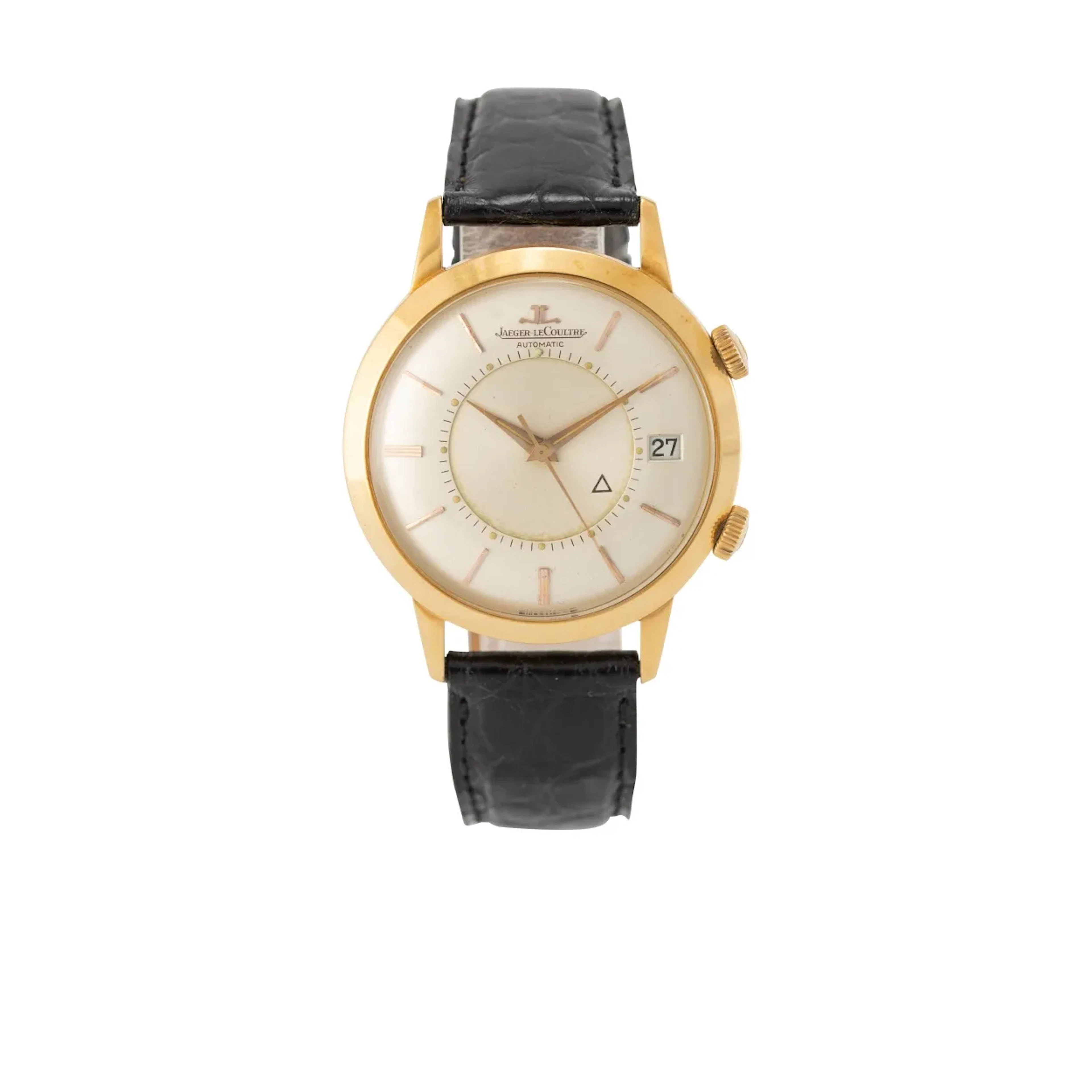 Attraktive Vintage Armbanduhr mit Wecker, Datum und Schwinggewichtsaufzug
