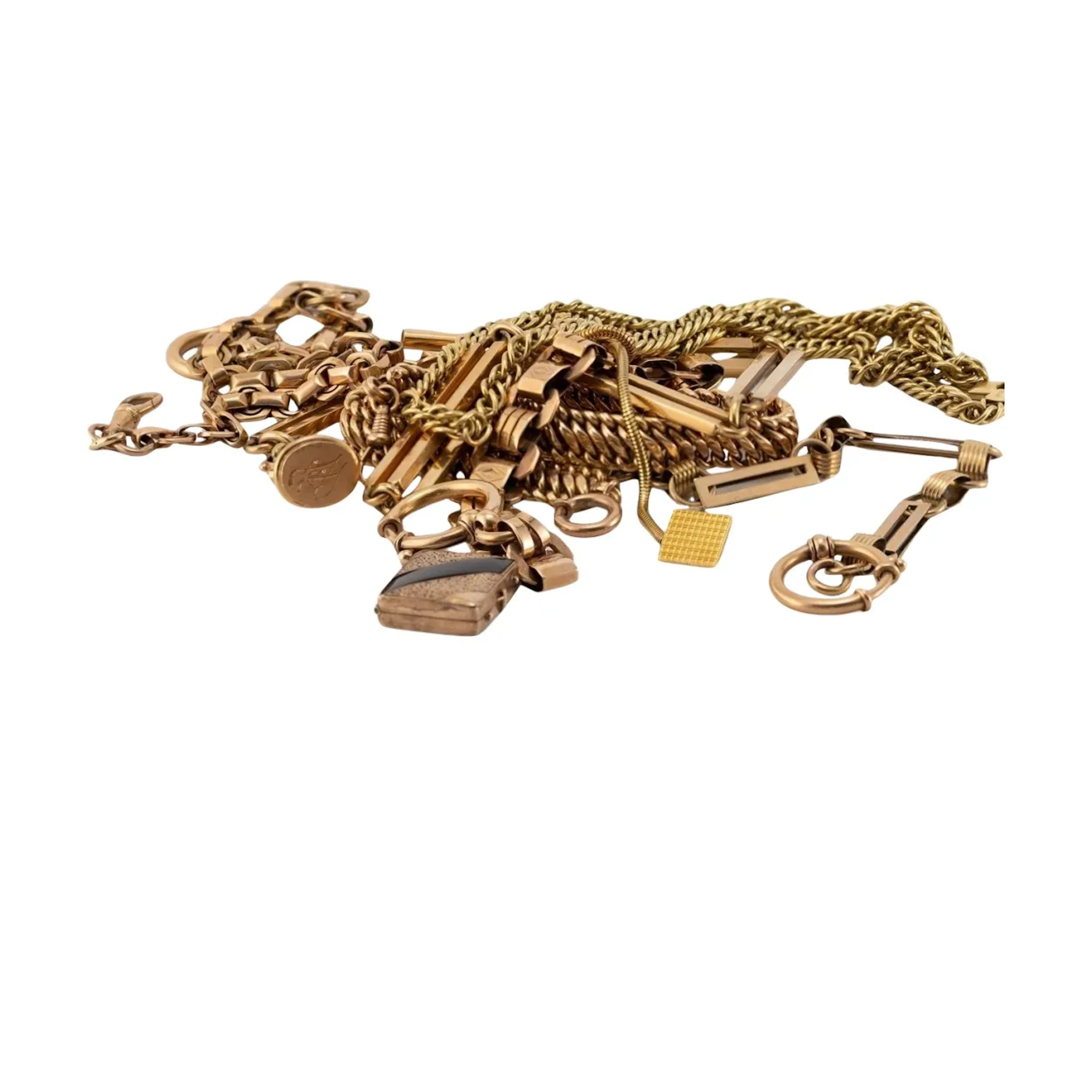 Konvolut von goldenen Taschenuhrenketten