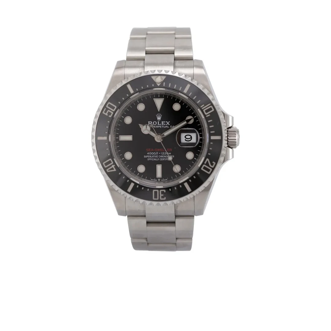 Gesuchte, schwere Taucherarmbanduhr mit Datum, rotem Schriftzug und