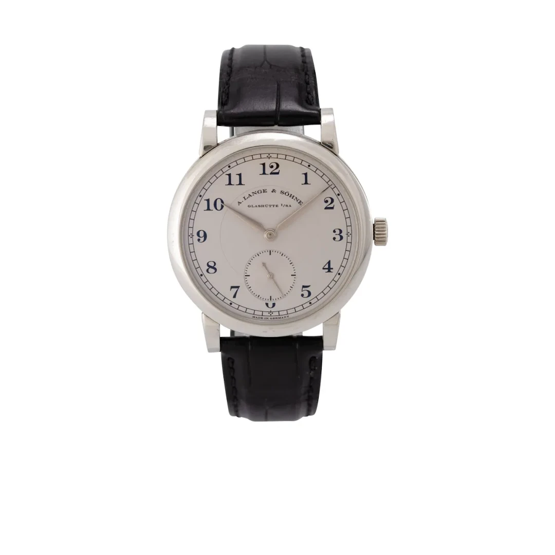 Elegante Glashütter Armbanduhr, limitiert auf 500 Exemplare in Platin.