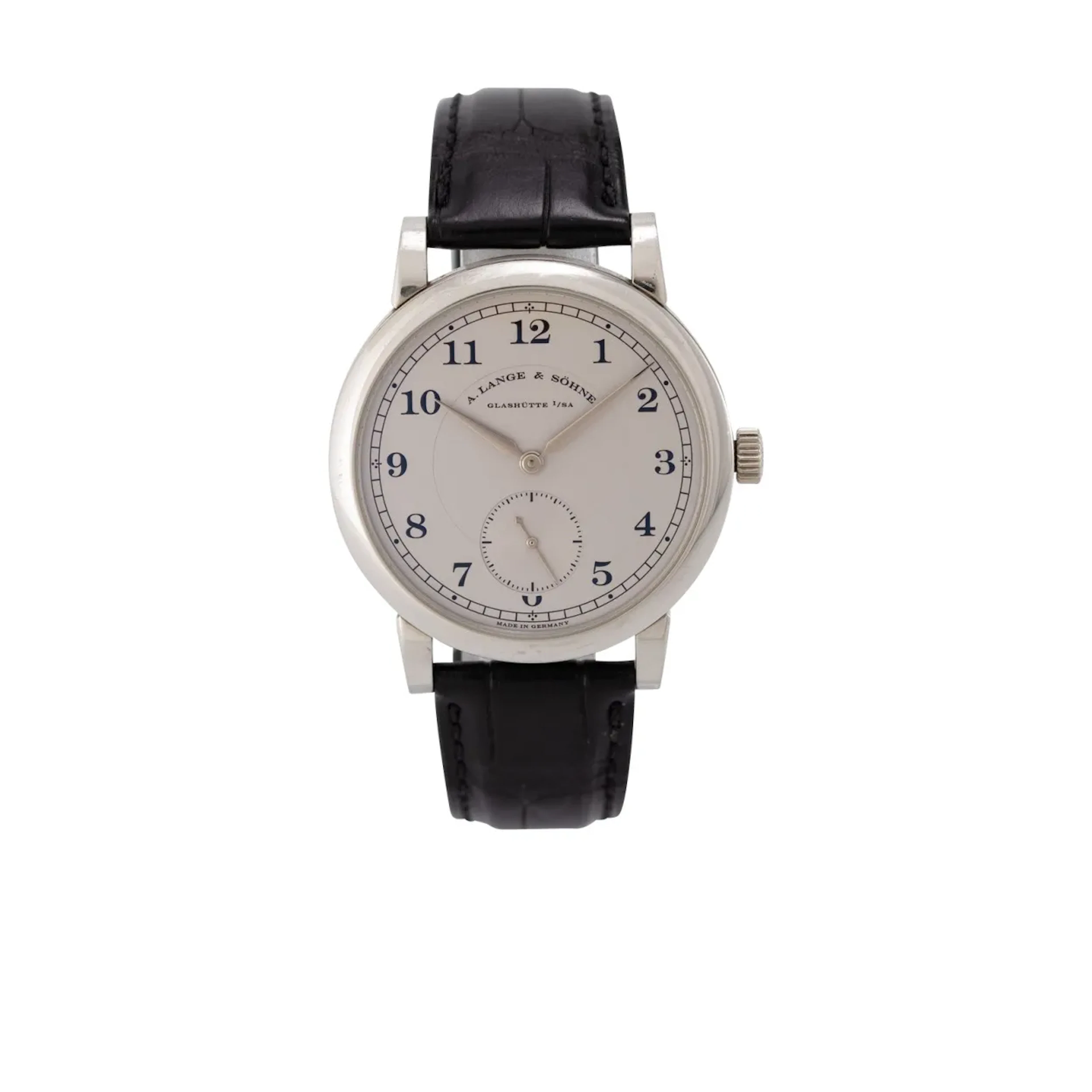 Elegante Glashütter Armbanduhr, limitiert auf 500 Exemplare in Platin.