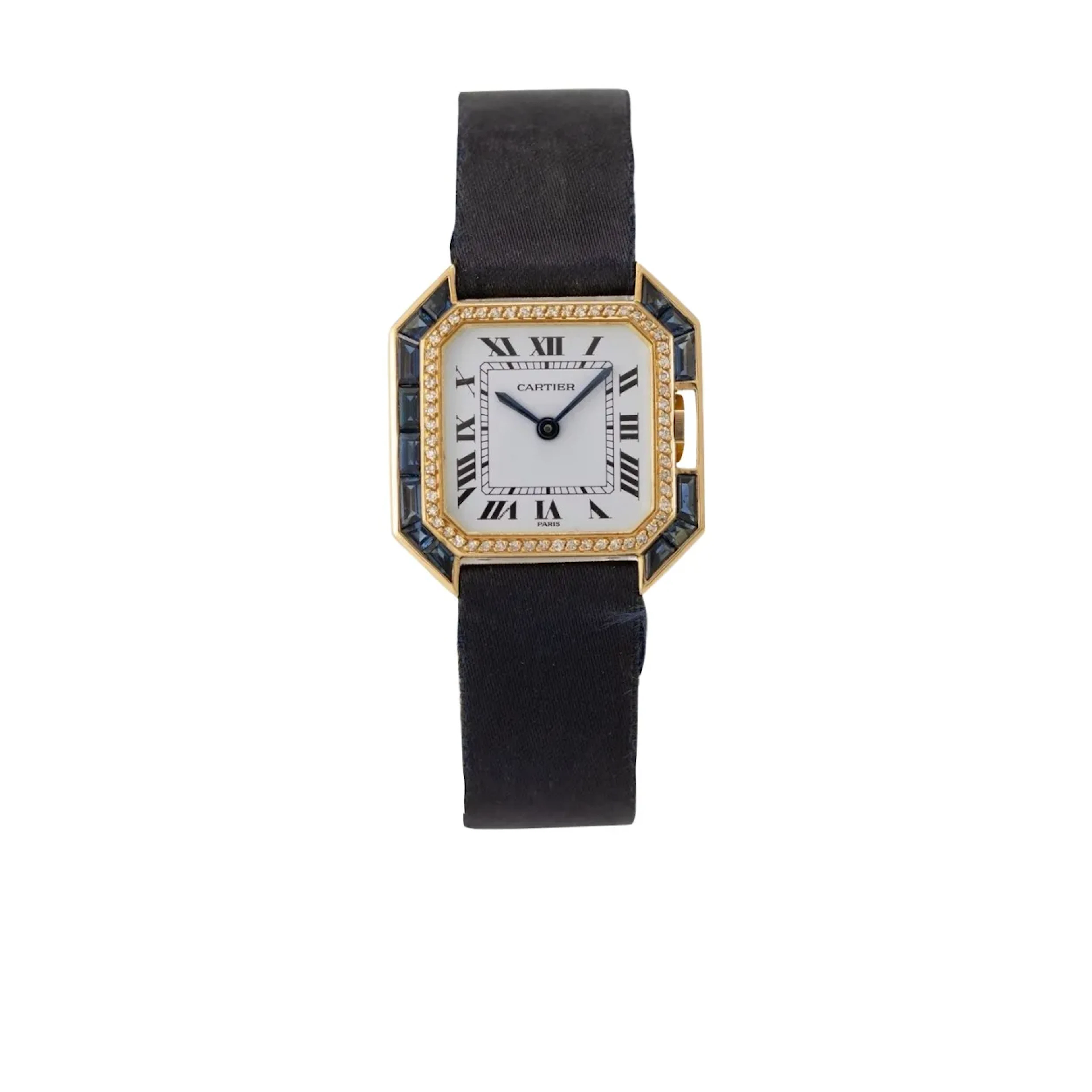Hochfeine, seltene und elegante Neo-Vintage Damenarmbanduhr mit diamant-