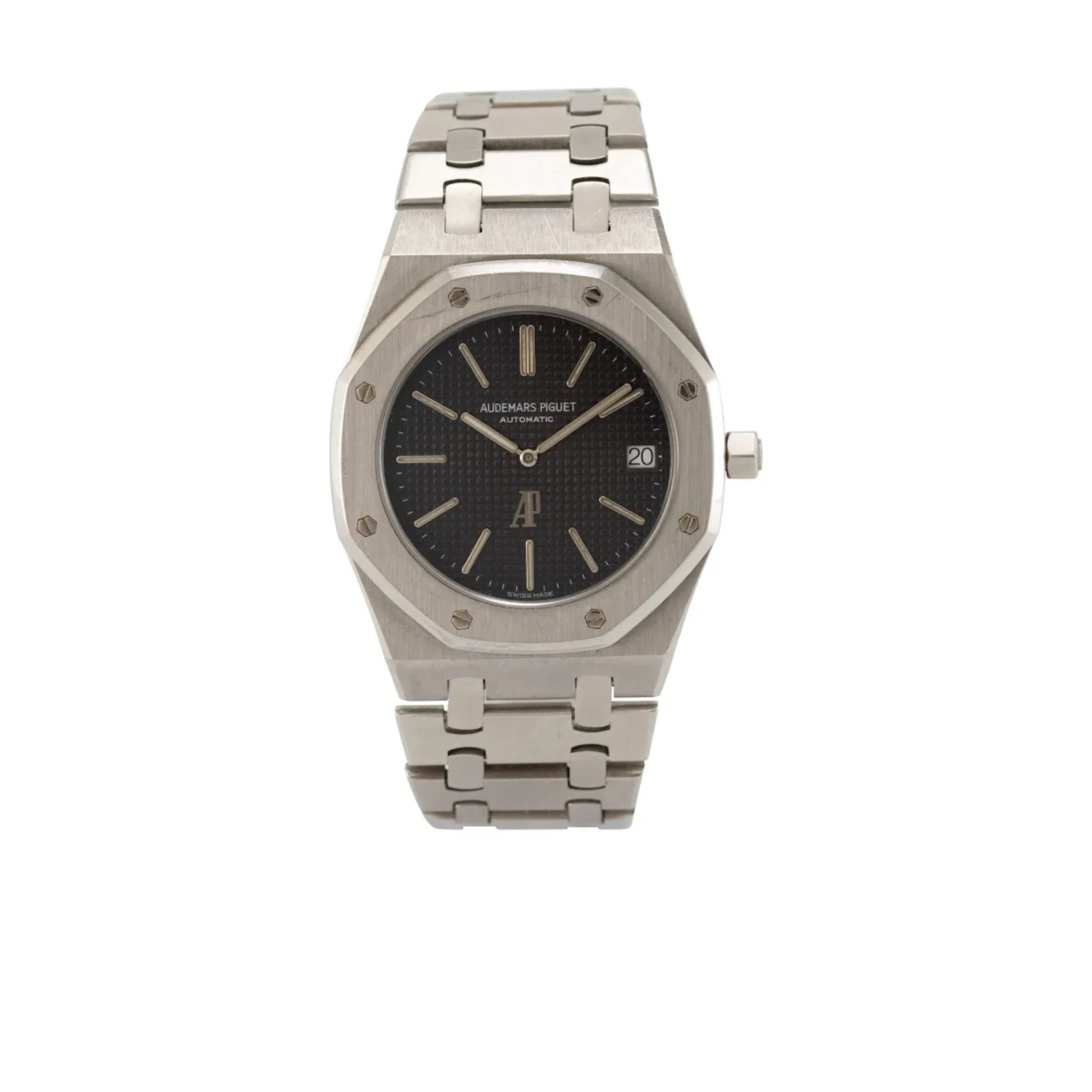 Atemberaubende Genfer Vintage Armbanduhr aus Stahl mit Datumsanzeige
