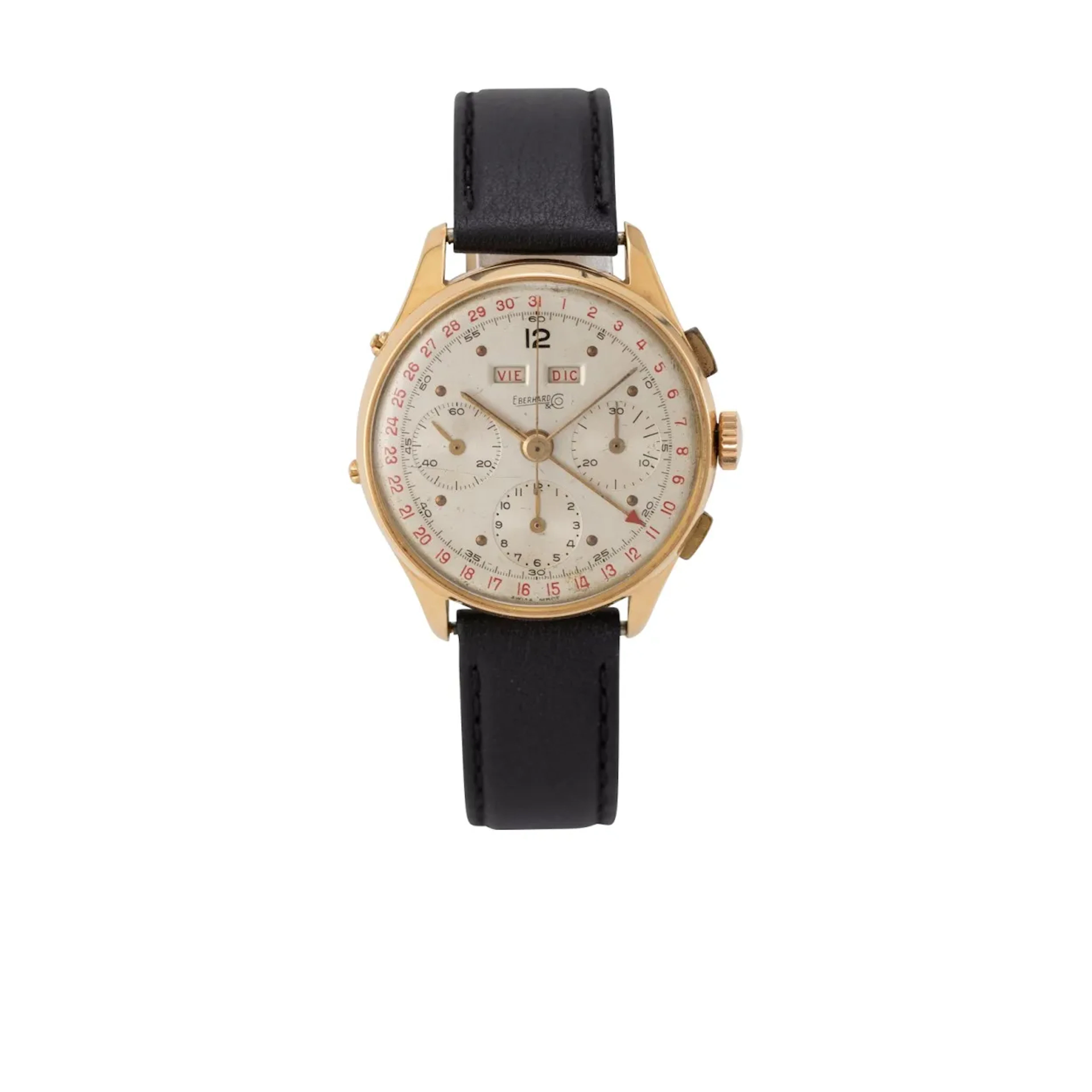 Attraktiver Vintage Armbandchronograph mit italienischem Vollkalender