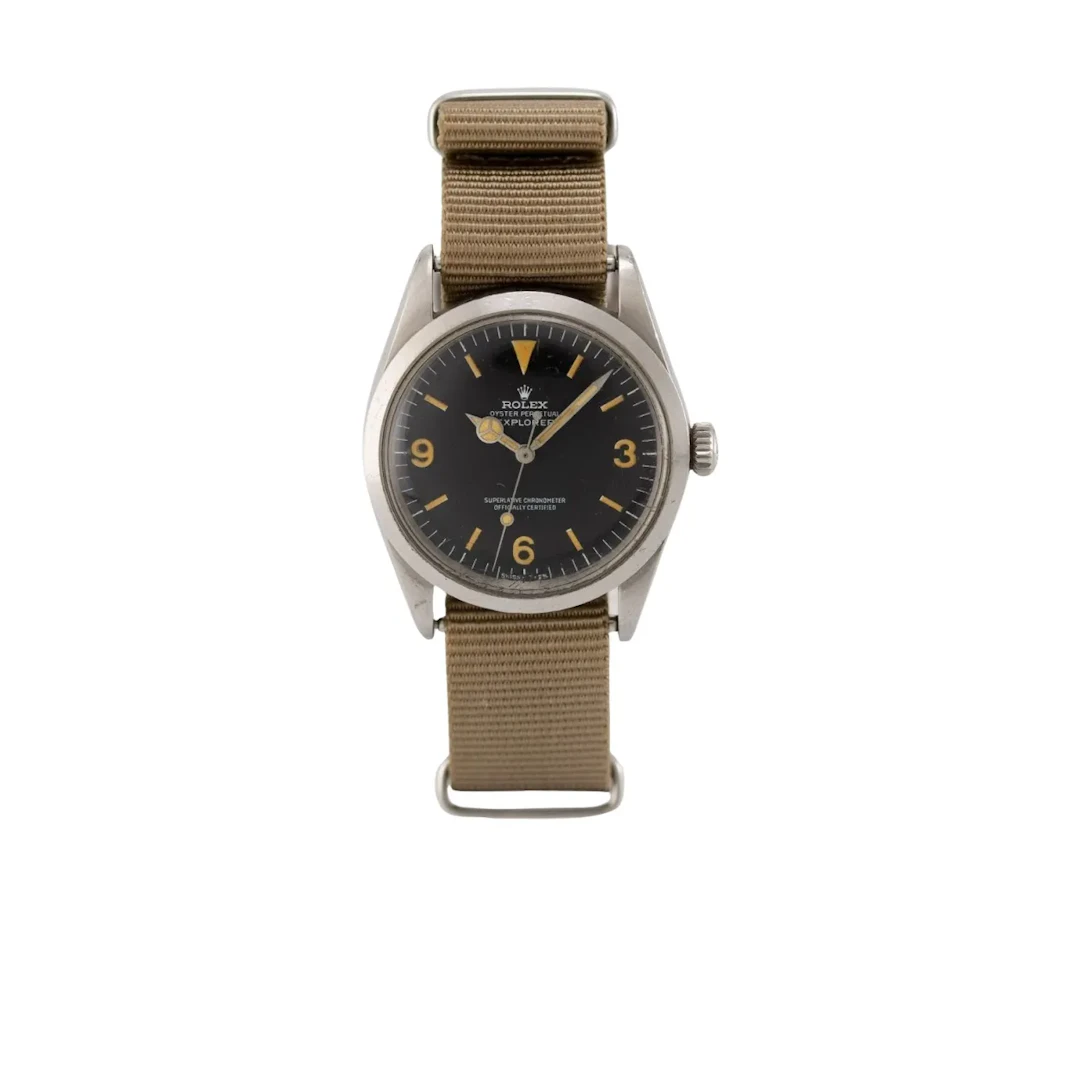 Seltene Vintage Armbanduhr mit wunderschön patiniertem "Frog Foot"