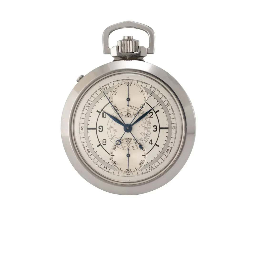 Exquisite Schweizer Schuluhr mit Schleppzeigerchronograph und Sek