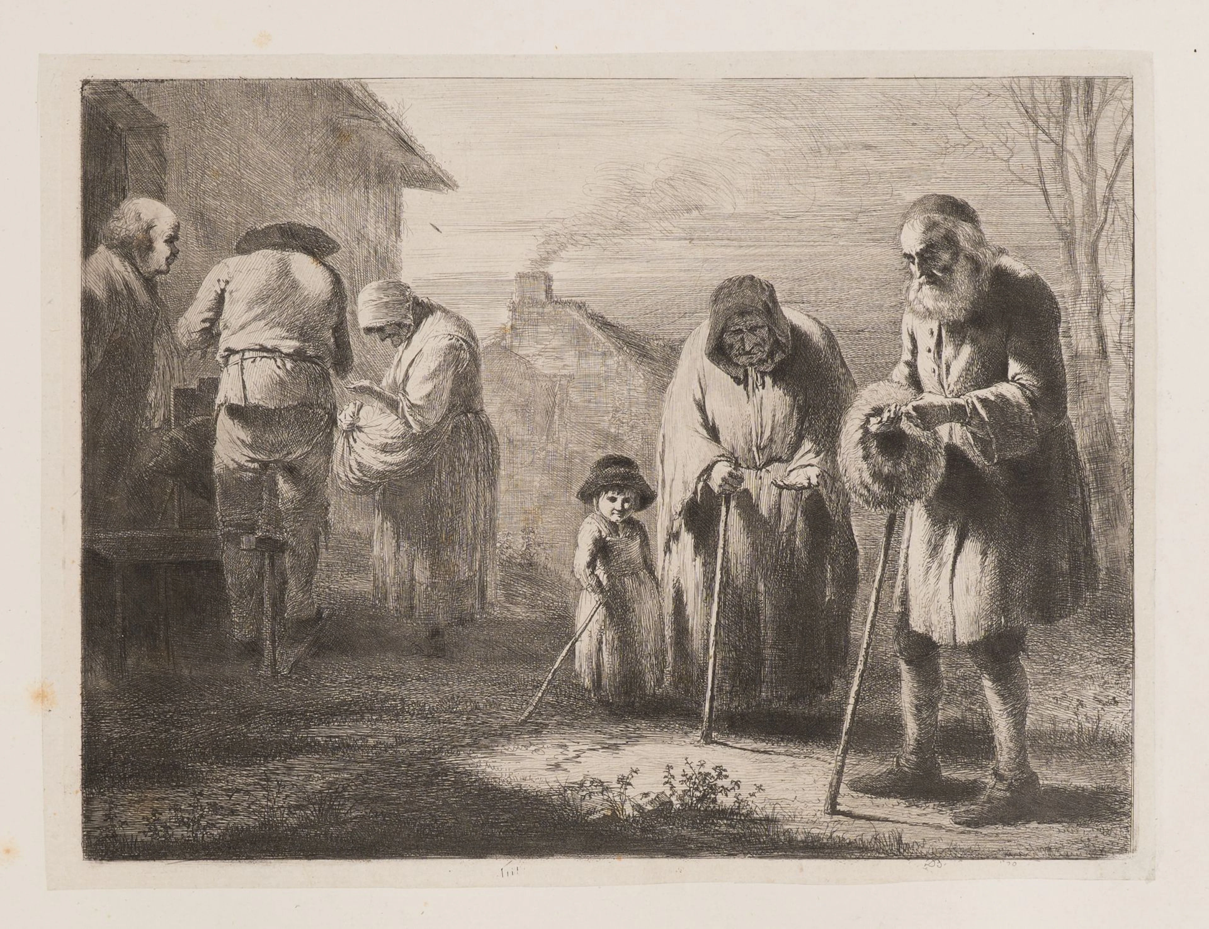 J. BOISSIEU (1736–1810), Poor Villagers, 1780, Etching Jean Jacques