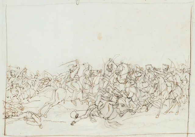 Attributed to P. HESS (1792–1871), A cavalry battle involving Napoleonic