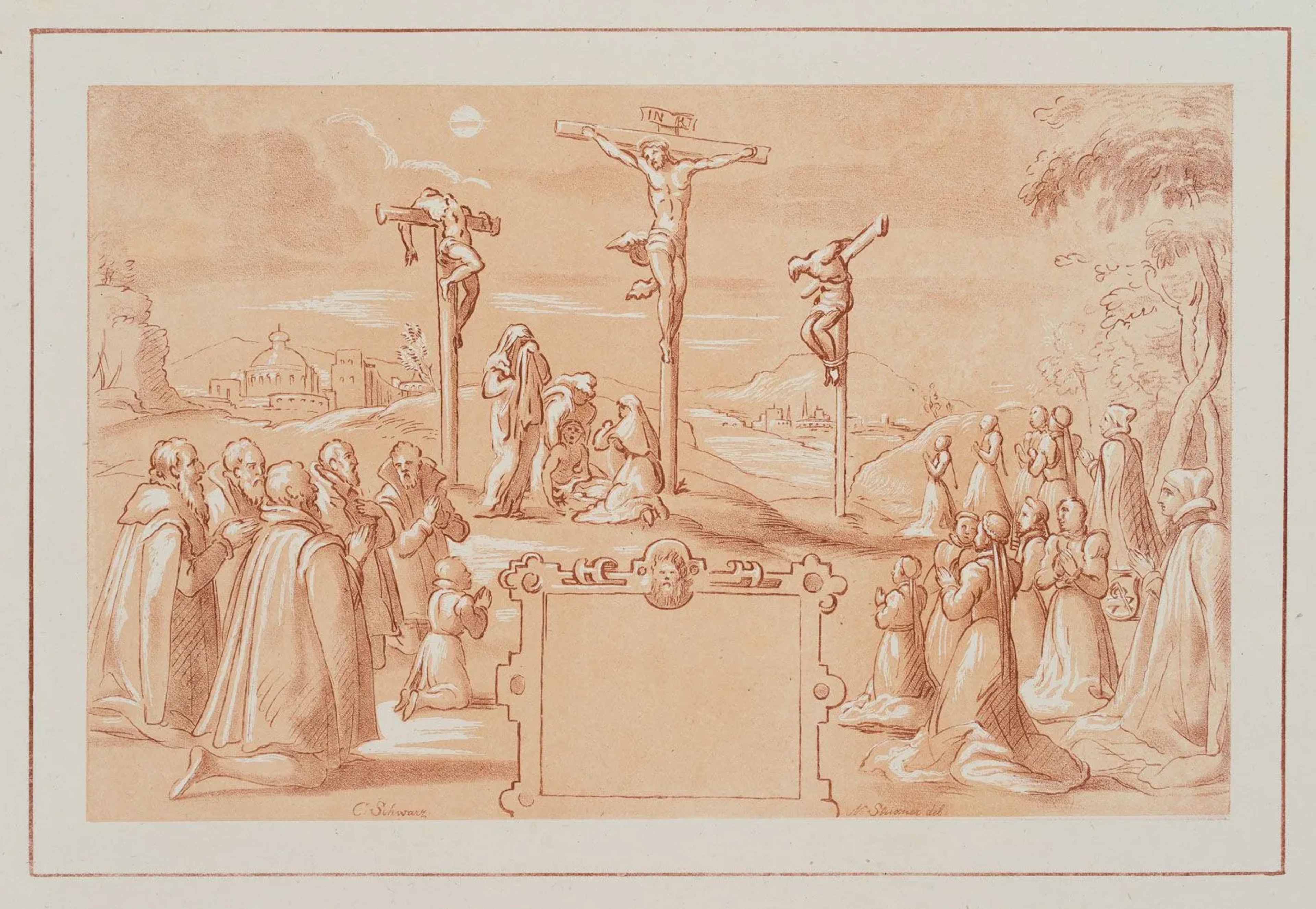 J. STRIXNER (*1782) after SCHWARZ (*1546), The Crucifixion, ca. 1815