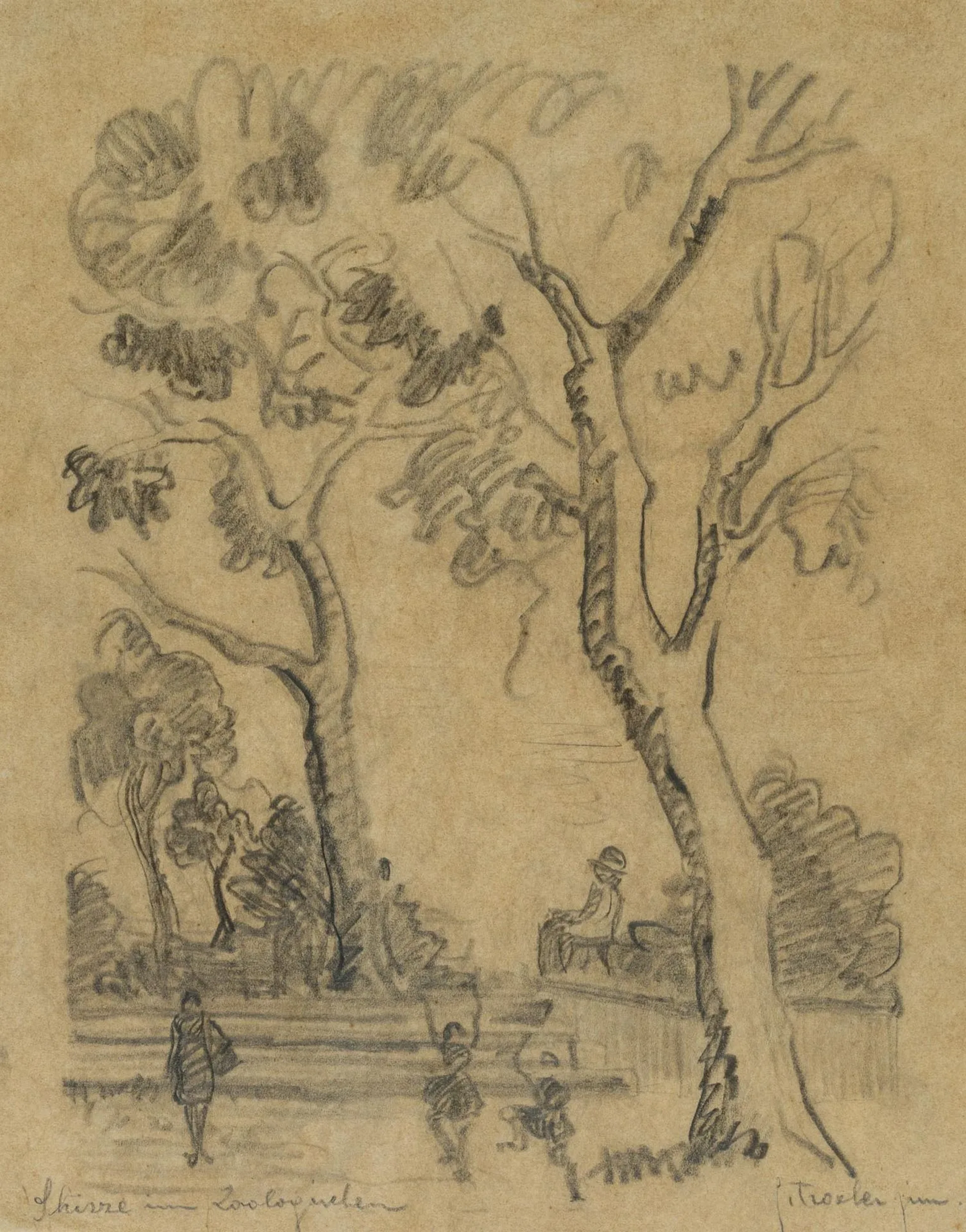J. TROELER (20th), Visitors to the Zoological... | Works on paper: bids