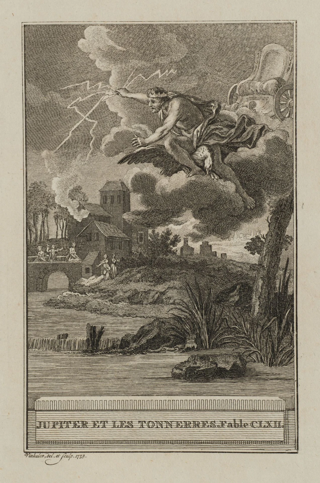 R. VINKELES (1741–1816), Jupiter with Lightning, 1773, Etching Reinier