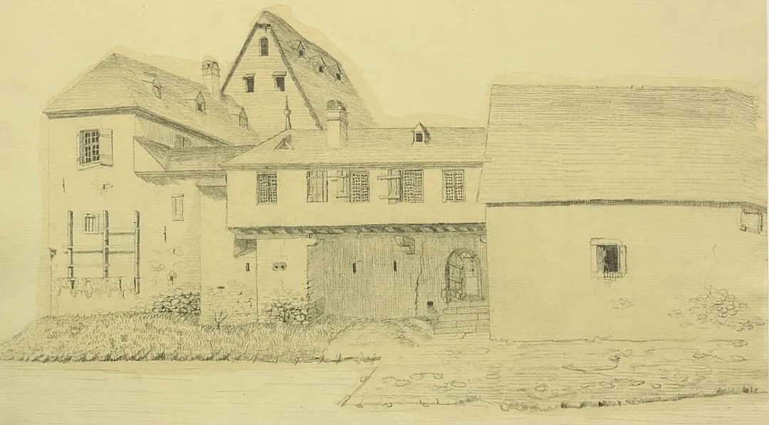 F. LUDWIG (*1828), Kühhorn’s Farm, Pencil Friedrich Wilhelm Ludwig