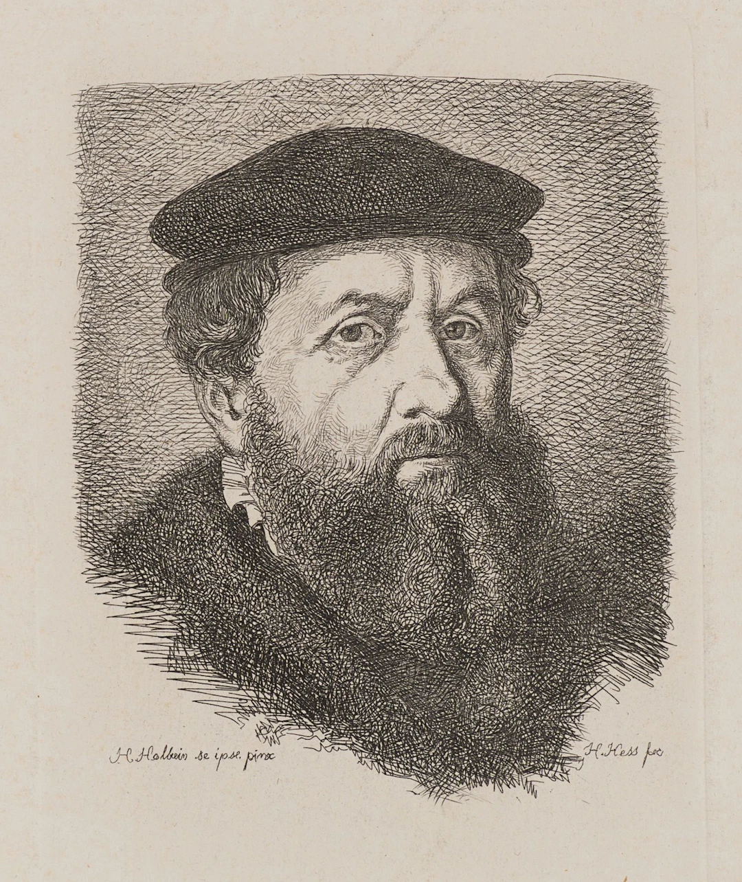 H. HESS (*1799) after HOLBEIN (*1497), Self-Portrait by Hans Holbein
