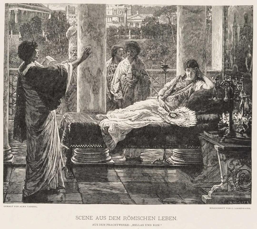 C. LINSENMAIR (20th century) after ALMA-TADEMA (*1836), A Scene from