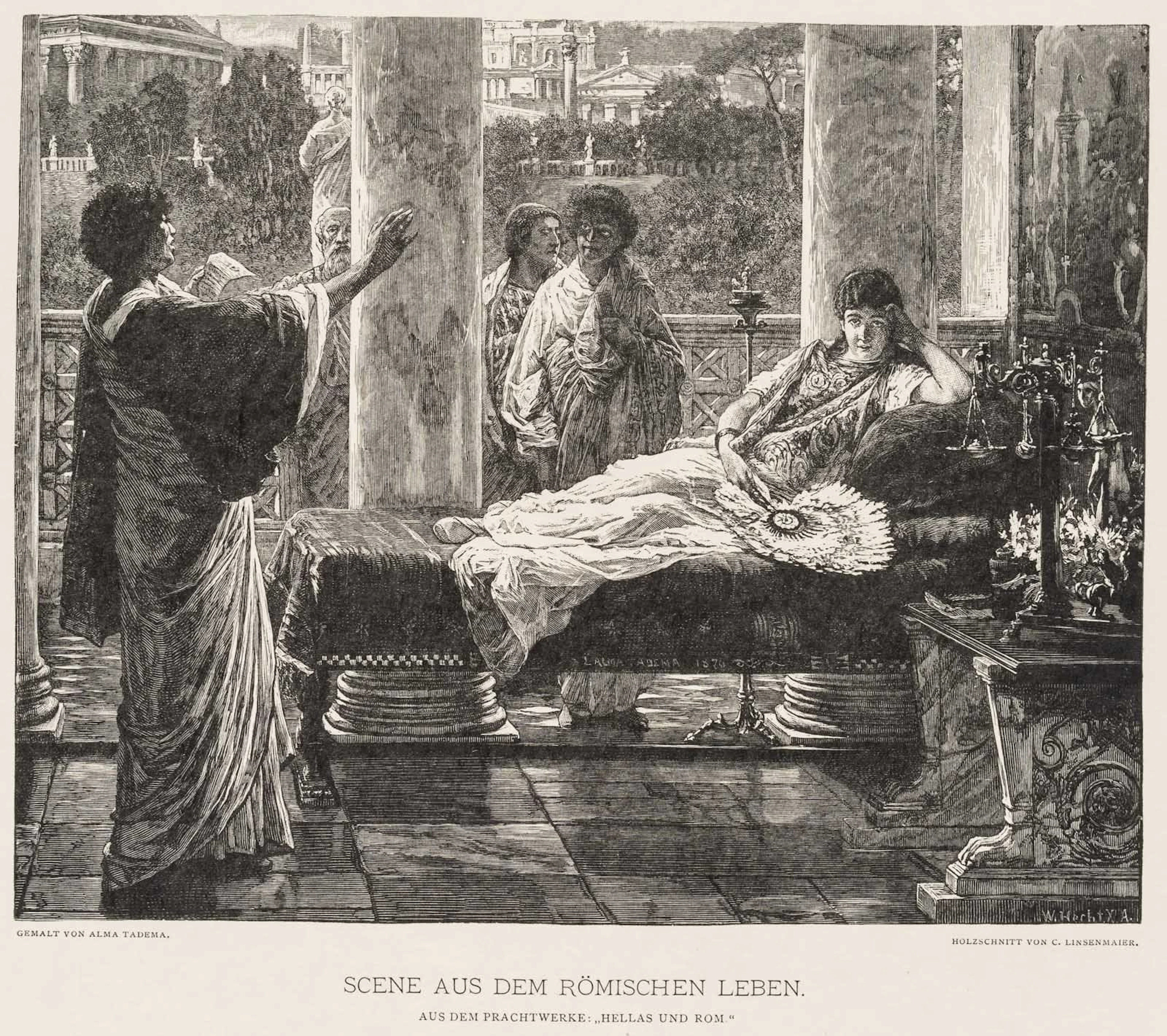 C. LINSENMAIR (20th century) after ALMA-TADEMA (*1836), A Scene from