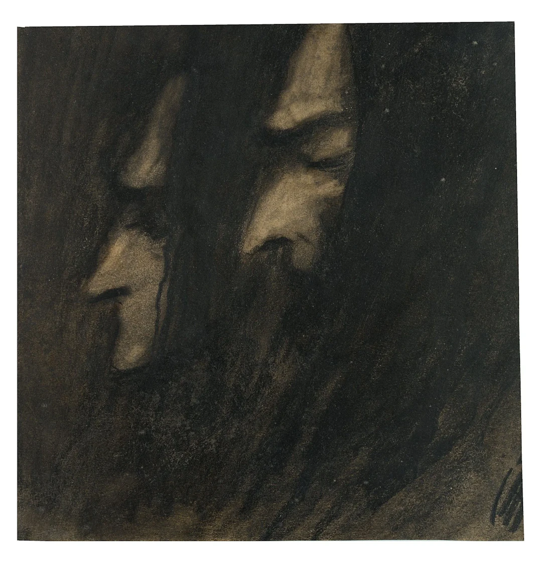 K. WOLF (1901–1993), Gloomy Figures Seen in Profile, around 1928