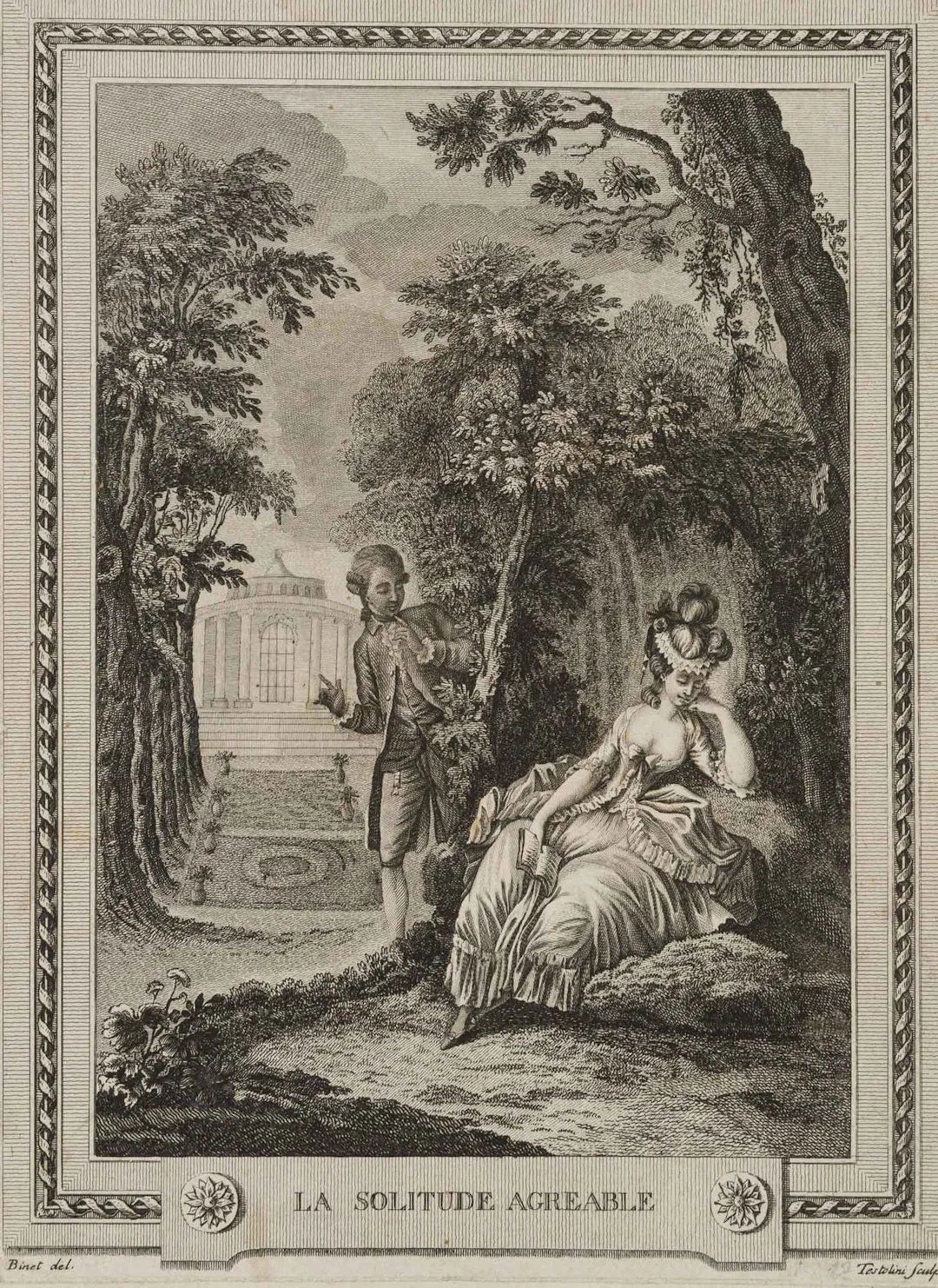 G. TESTOLINI (*1760), Pleasant solitude, around 1800, Etching Gaetano