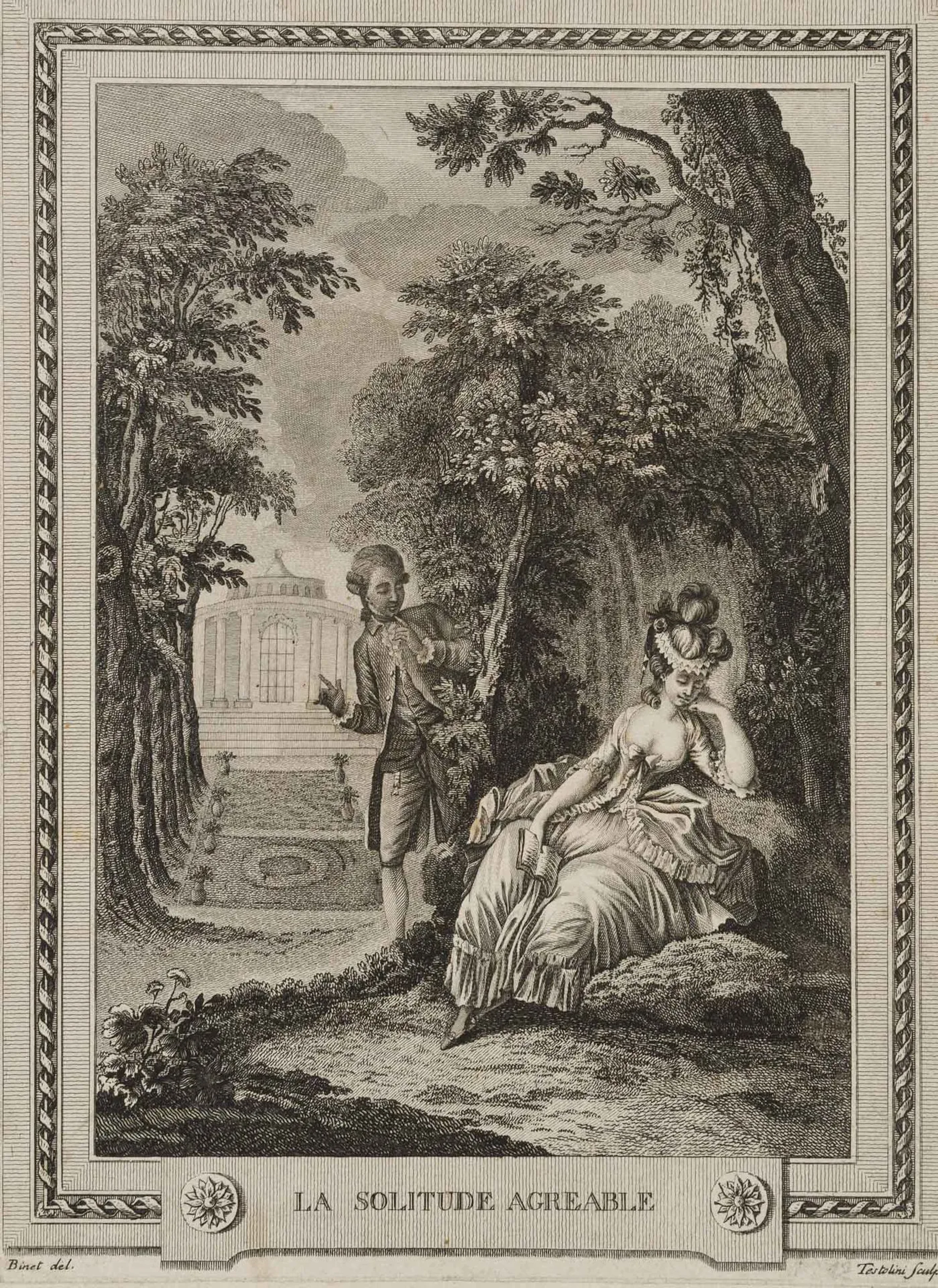 G. TESTOLINI (*1760), Pleasant solitude, around 1800, Etching Gaetano
