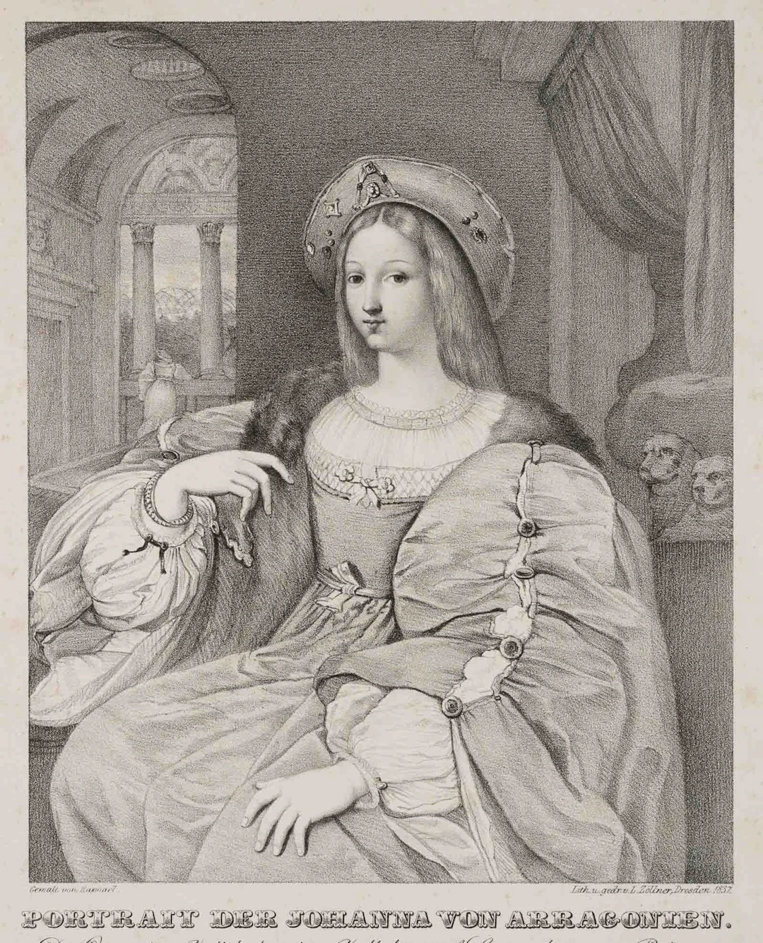 L. ZÖLLNER (*1769) after RAFFAEL (*1483), Joanna of Aragon, 1837