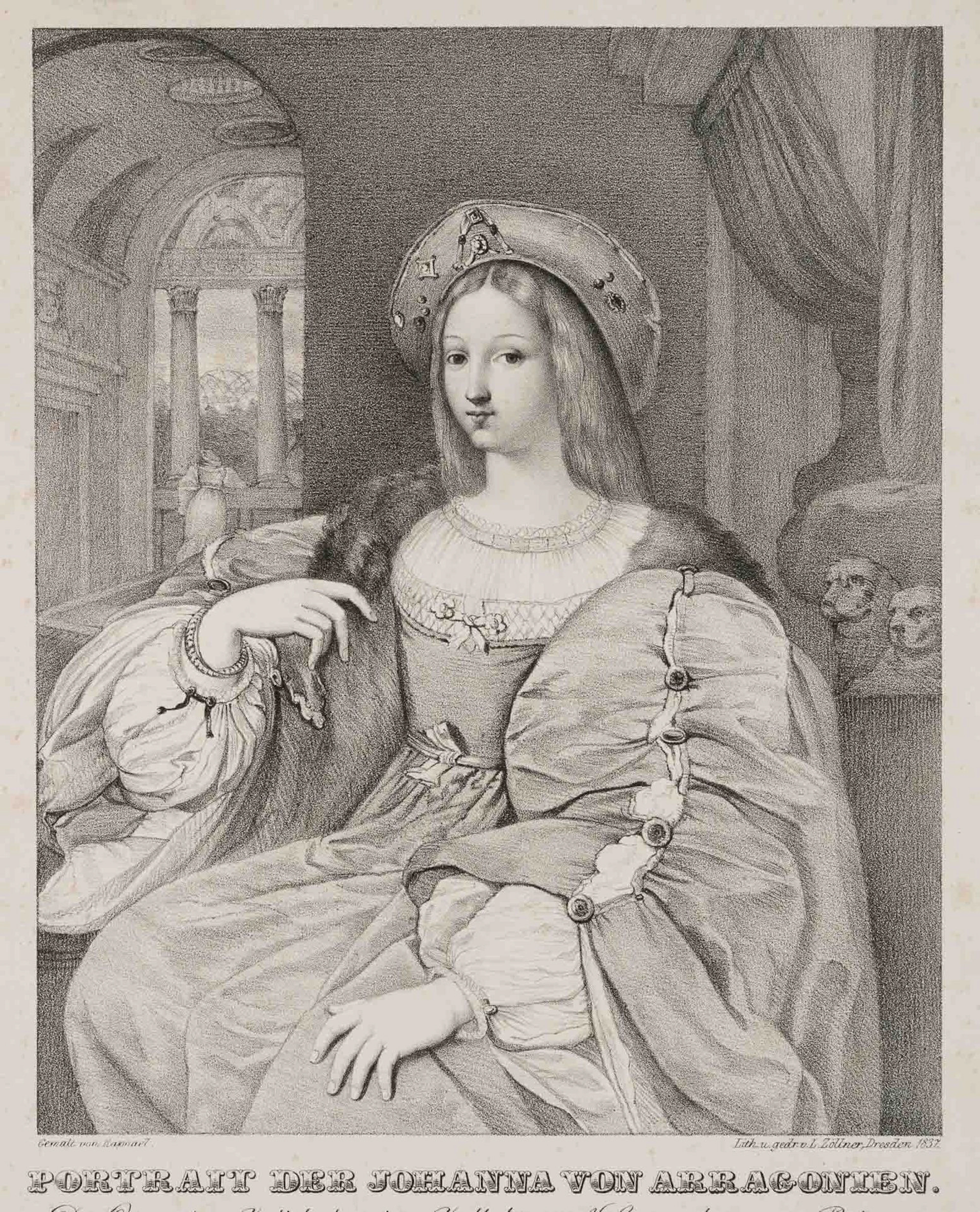 L. ZÖLLNER (*1769) after RAFFAEL (*1483), Joanna of Aragon, 1837