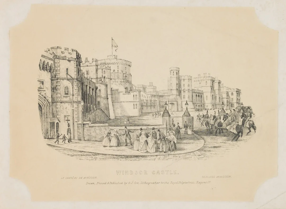 G. COX (19th), Windsor Castle, around 1850, Lithography G. J. Cox