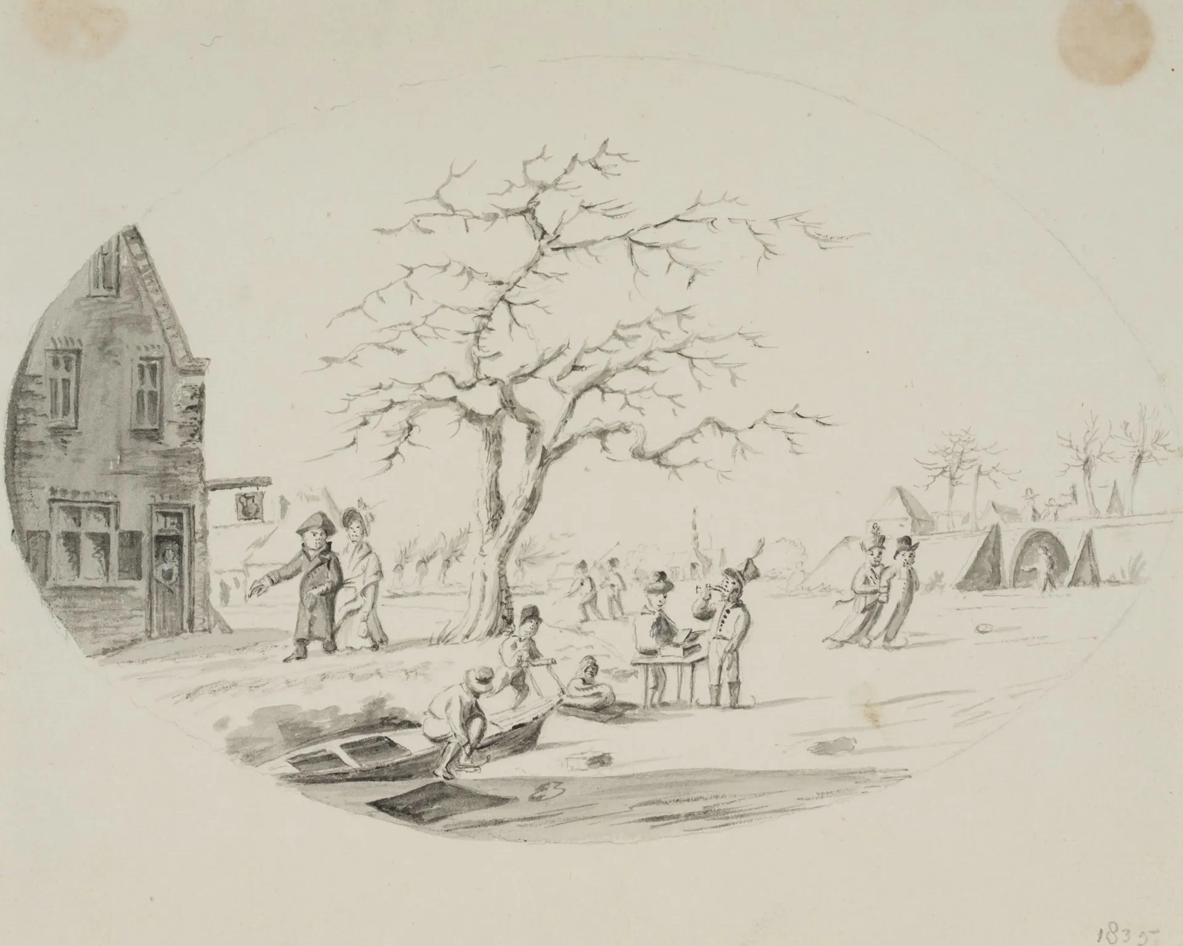 K. HOOG (19th), Village hustle and bustle, 18... | Works on paper: bids
