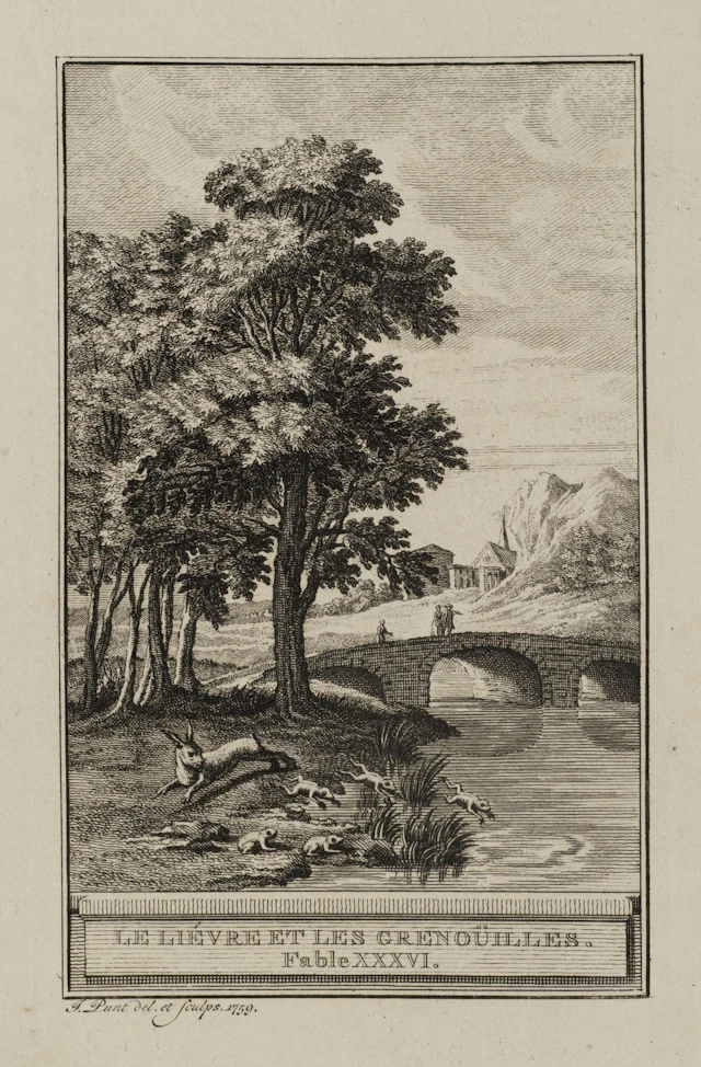 J. PUNT (1711–1779), Hare and Frogs, 1759, Etching Jan Punt (1711–1779):