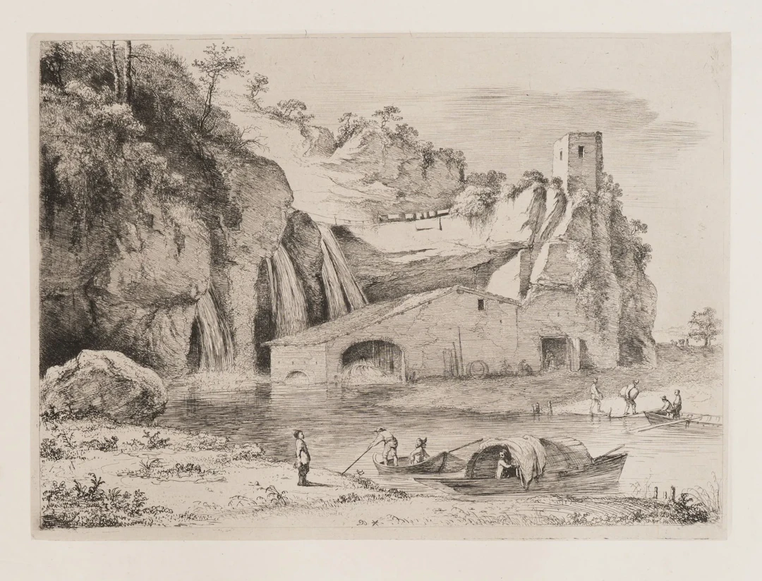 J. BOISSIEU (1736–1810), River Landscape with a Mill, 1771, Etching