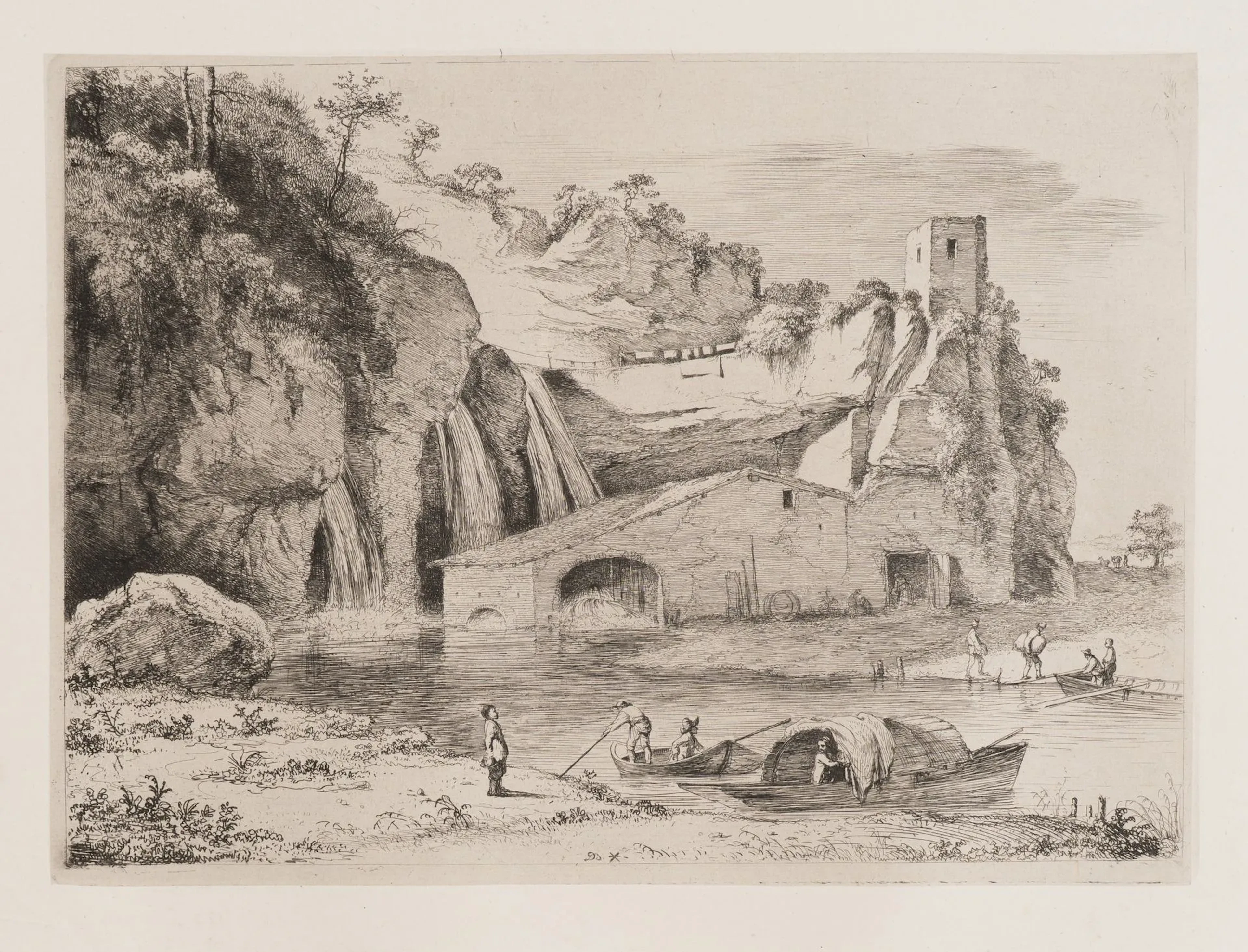 J. BOISSIEU (1736–1810), River Landscape with a Mill, 1771, Etching