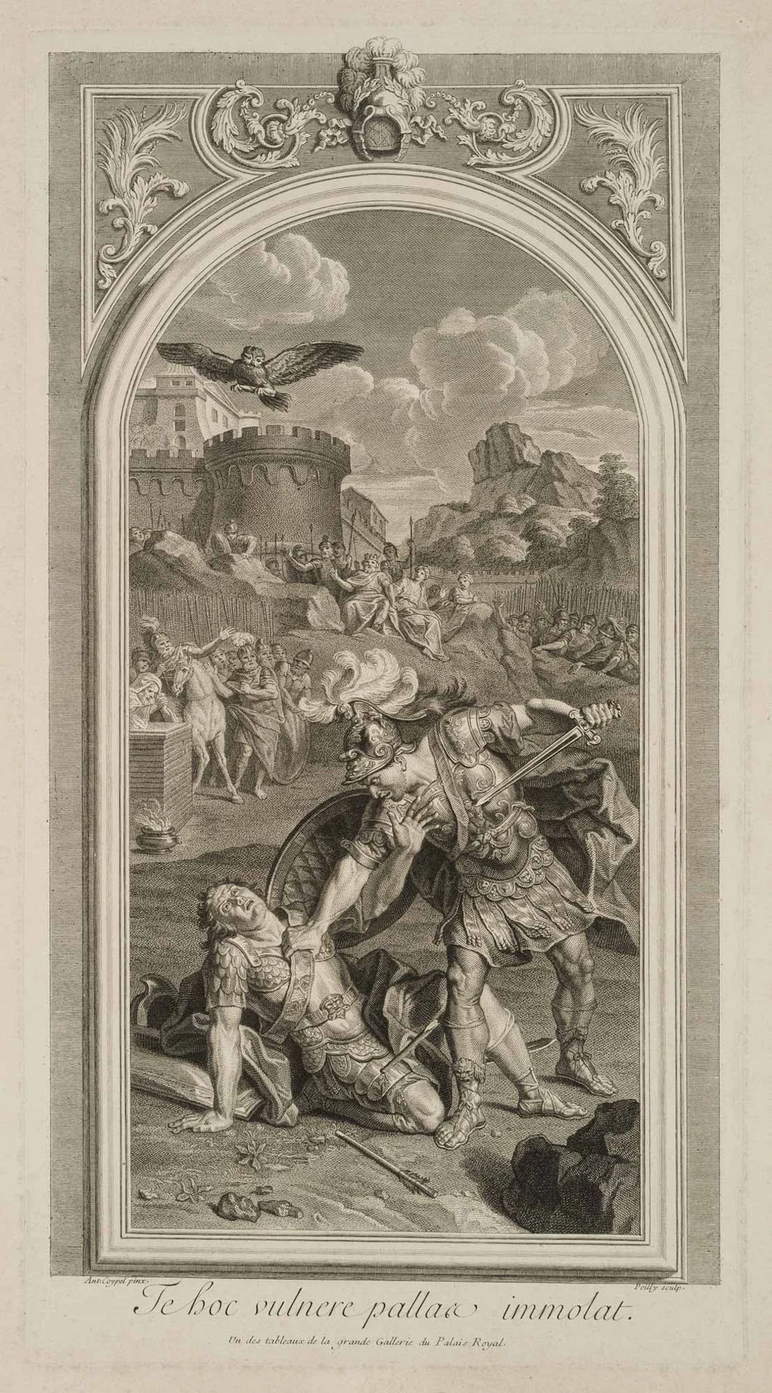 F. POILLY (*1622) after COYPEL (*1661), The Death of Turnus, Virgil