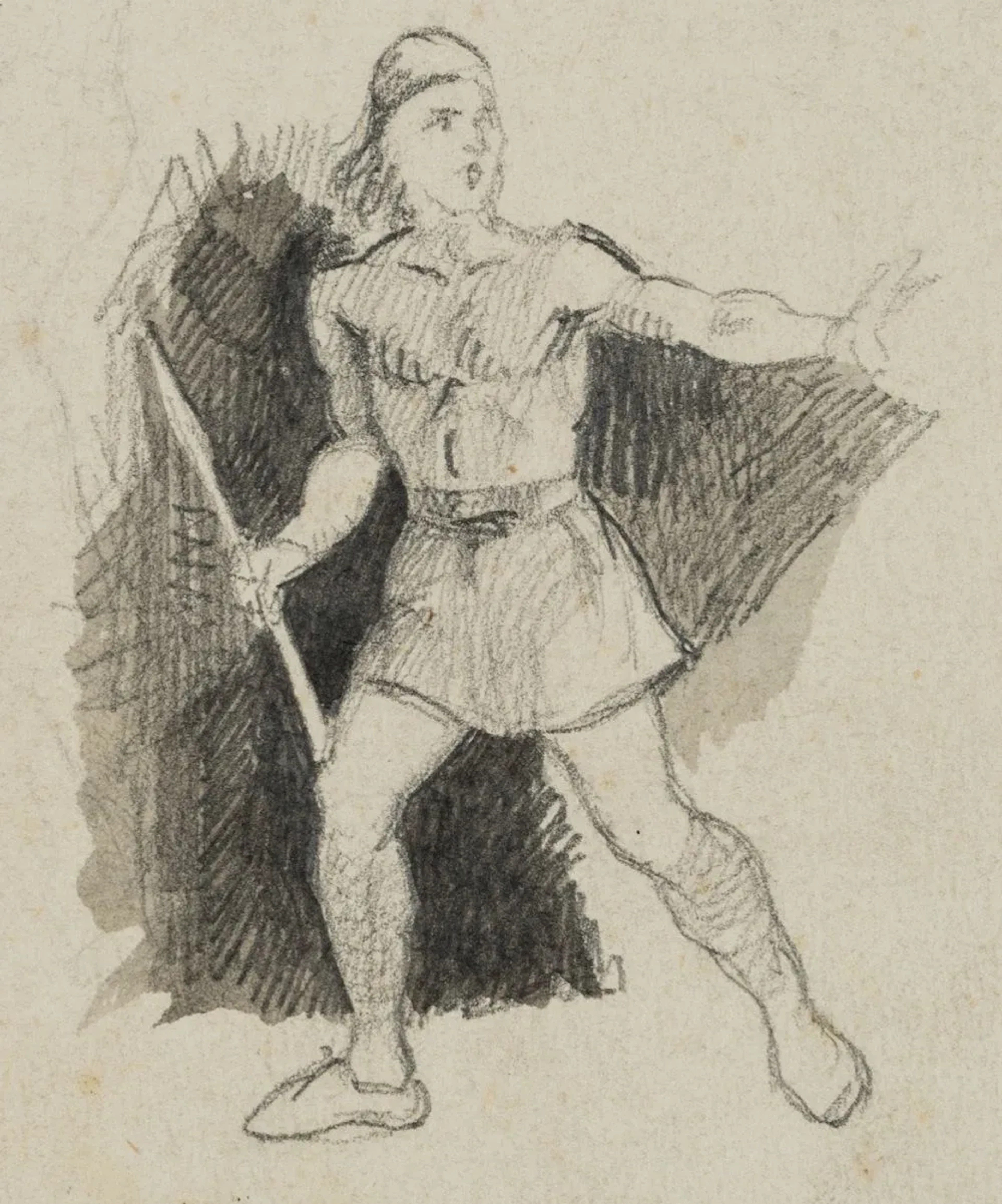 E. RONDAHL (1858–1914), Study of a Nordic Warrior, circa 1880, Pencil