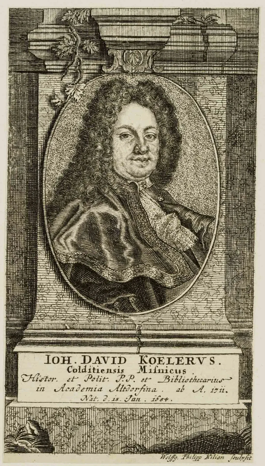 W. KILIAN (1654–1732), Portrait of J. D. Köhler, Copper engraving