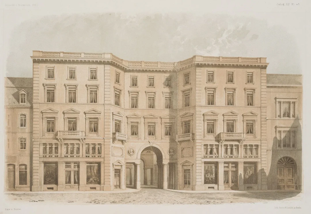 O. PILCHER (*1826), Palaces in Berlin, 1863, color lithograph Oskar