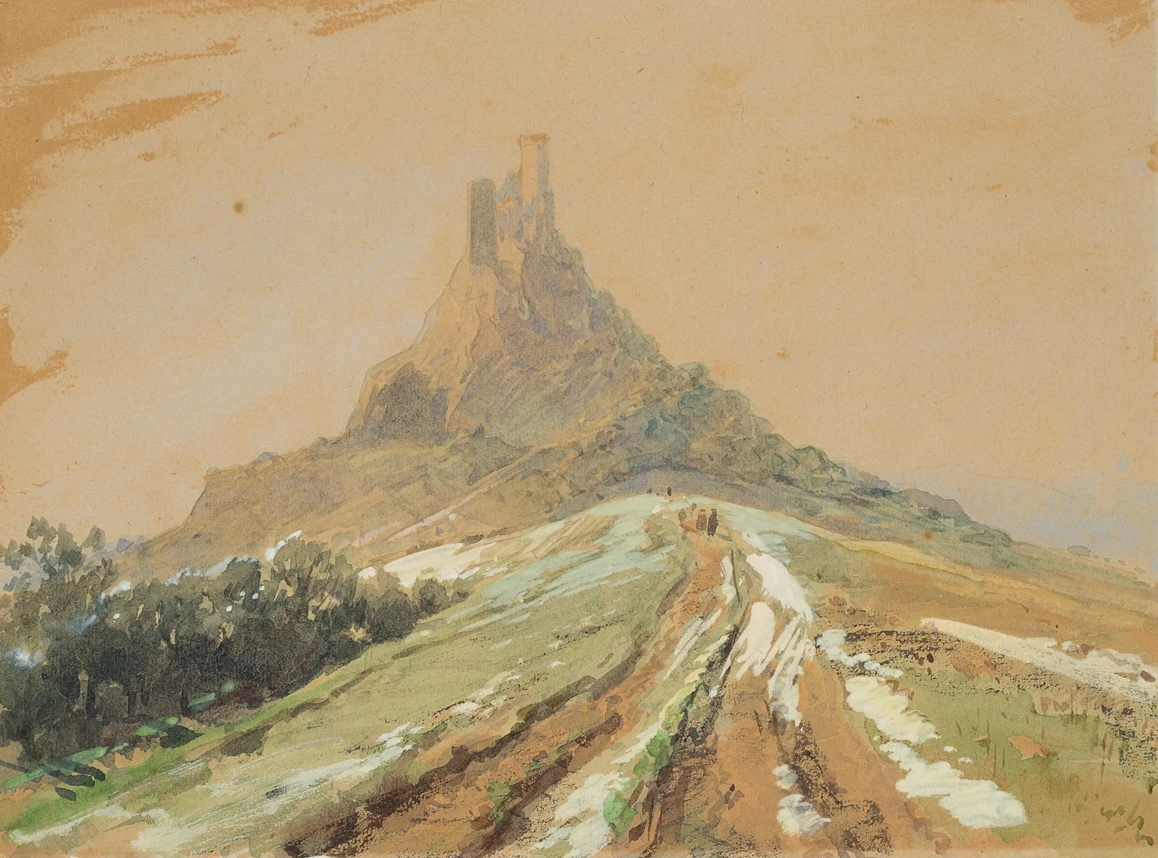 E. OEHME (1831–1907), Reichenberg Castle on the Rhine, circa 1855