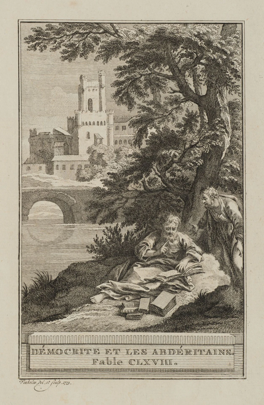 R. VINKELES (1741–1816), Democritus and the Abderites, 1773, Etching