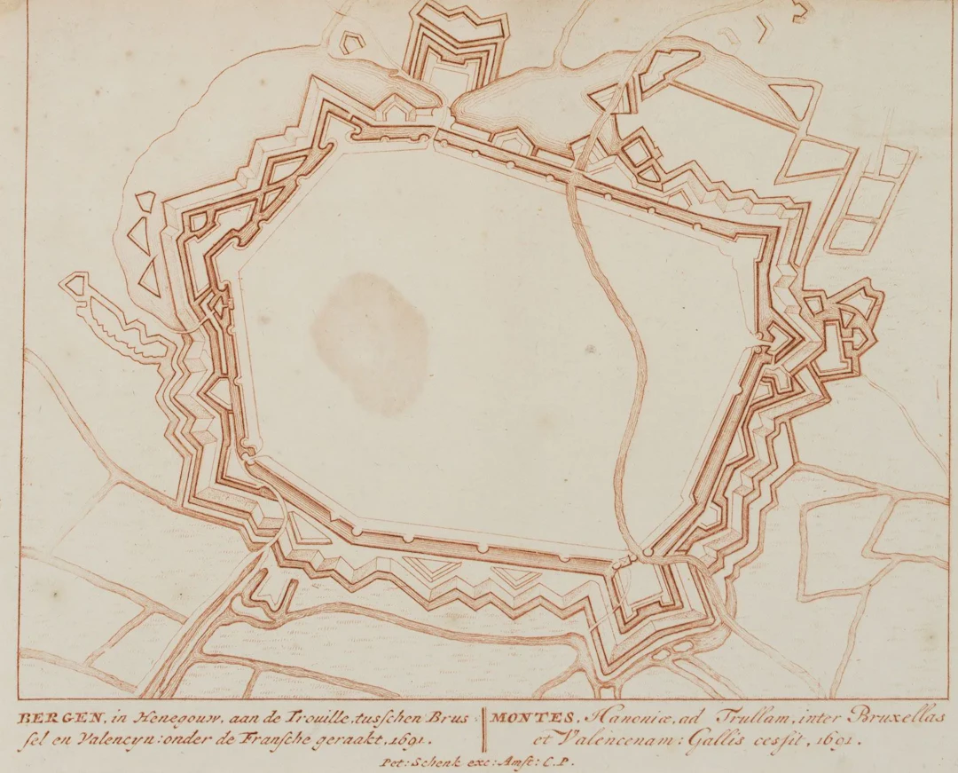 P. SCHENK (1653–1713), Map of the Fortress, Bergen, circa 1712, copper