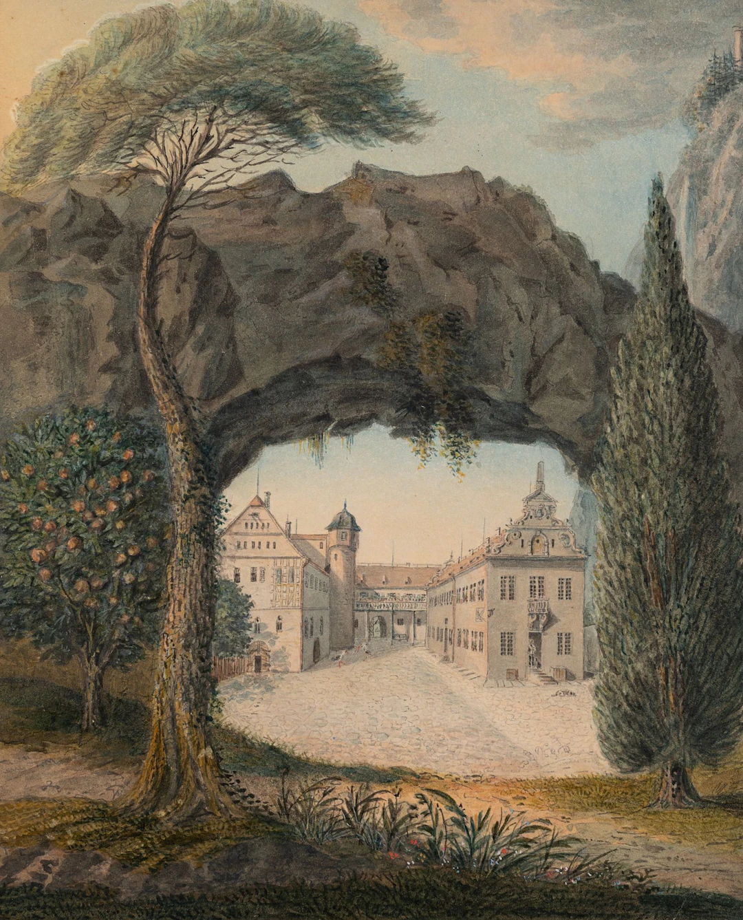 Unknown (19th), Stetten Castle (Remstal), around 1840, Watercolor