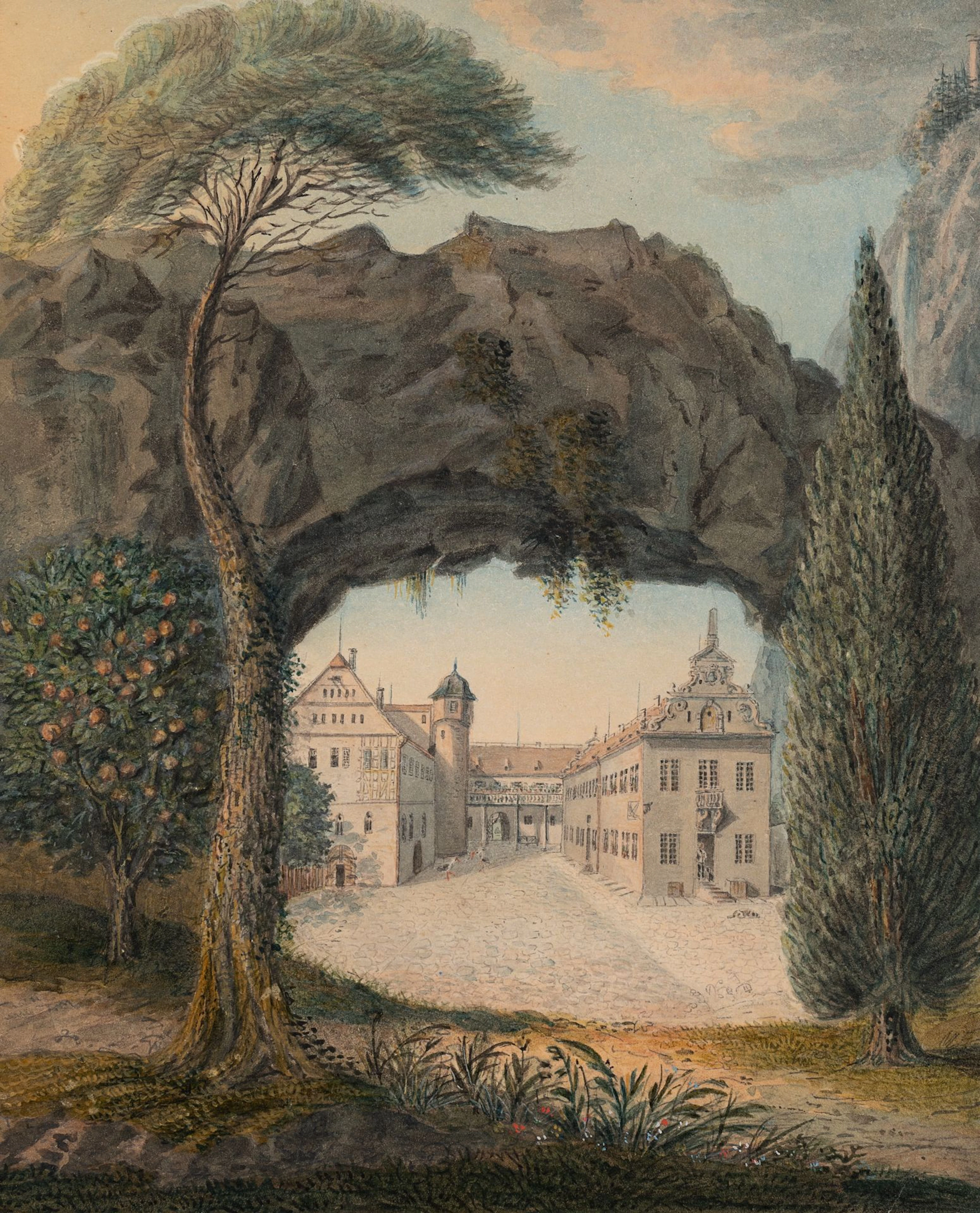 Unknown (19th), Stetten Castle (Remstal), around 1840, Watercolor