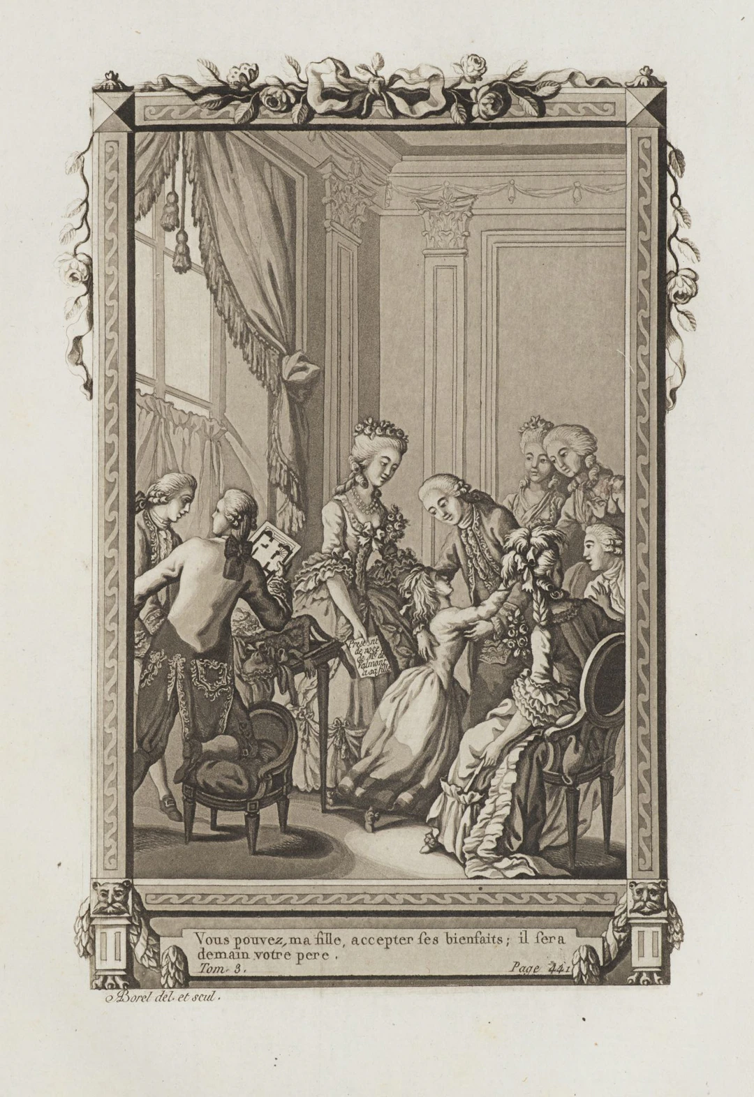 A. BOREL (1743–1810), A Courtly Scene in the Salon, Aquatint Antoine