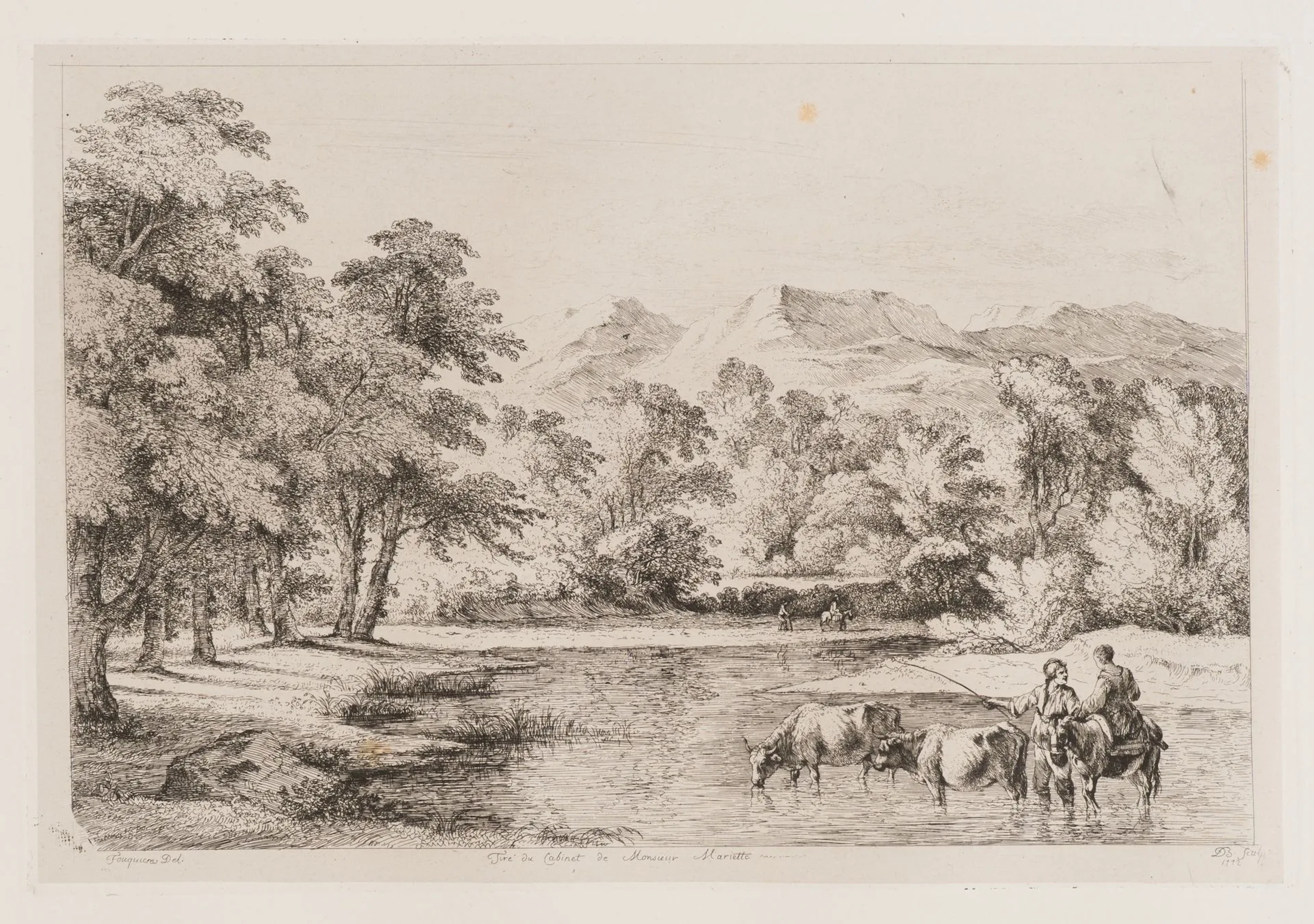 J. BOISSIEU (*1736) after FOUQUIER (*1580), Horsemen with Cattle by