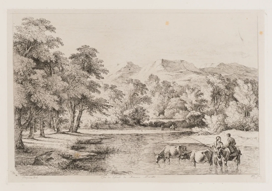 J. BOISSIEU (*1736) after FOUQUIER (*1580), Horsemen with Cattle by