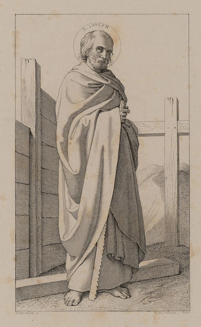 F. RUSCHEWEYH (*1785) after OVERBECK (*1789), St Joseph in a robe