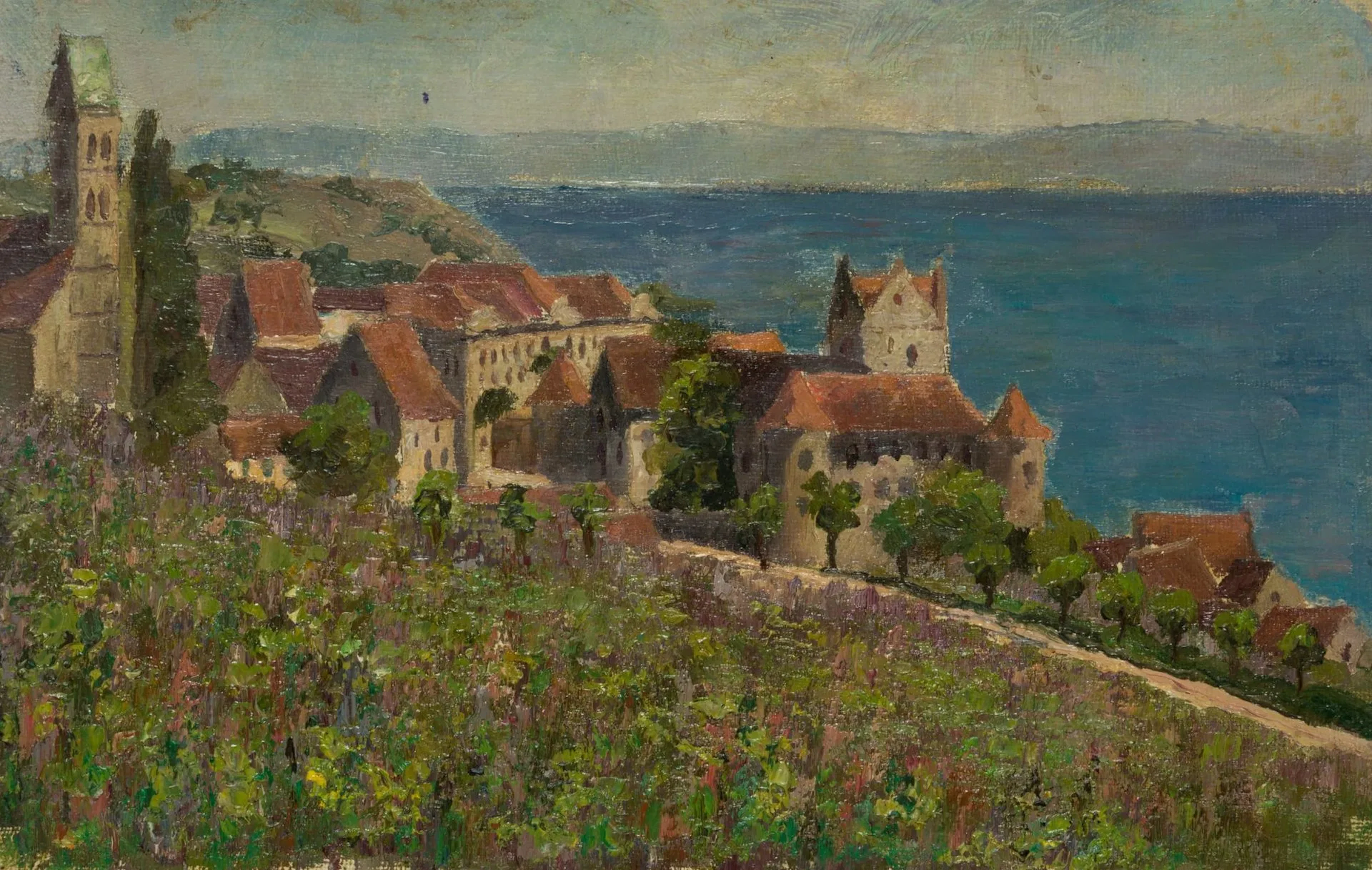 O. BURGER (1892–1968), View from the Vineyards near Meersburg, circa