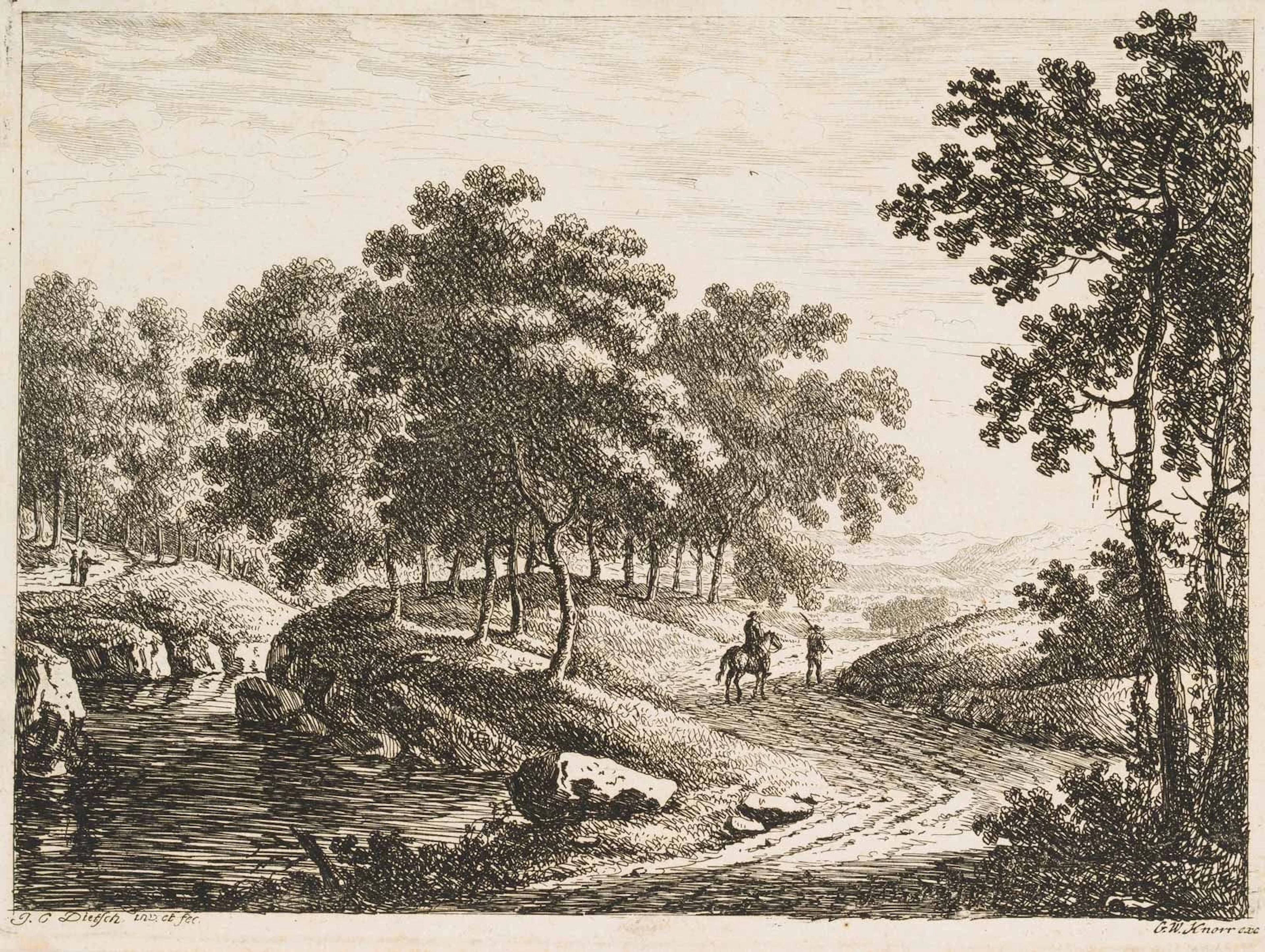 G. KNORR (*1705) after DIETZSCH (*1710), Landscape with a River and