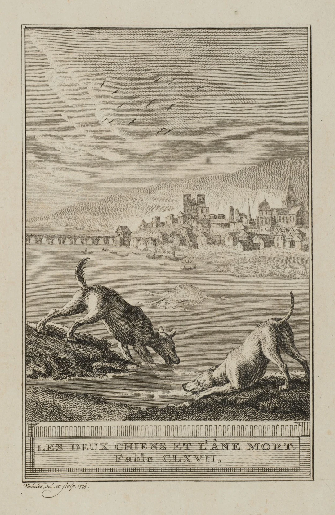 R. VINKELES (1741–1816), Two Dogs and a Dead Donkey, 1773, etching